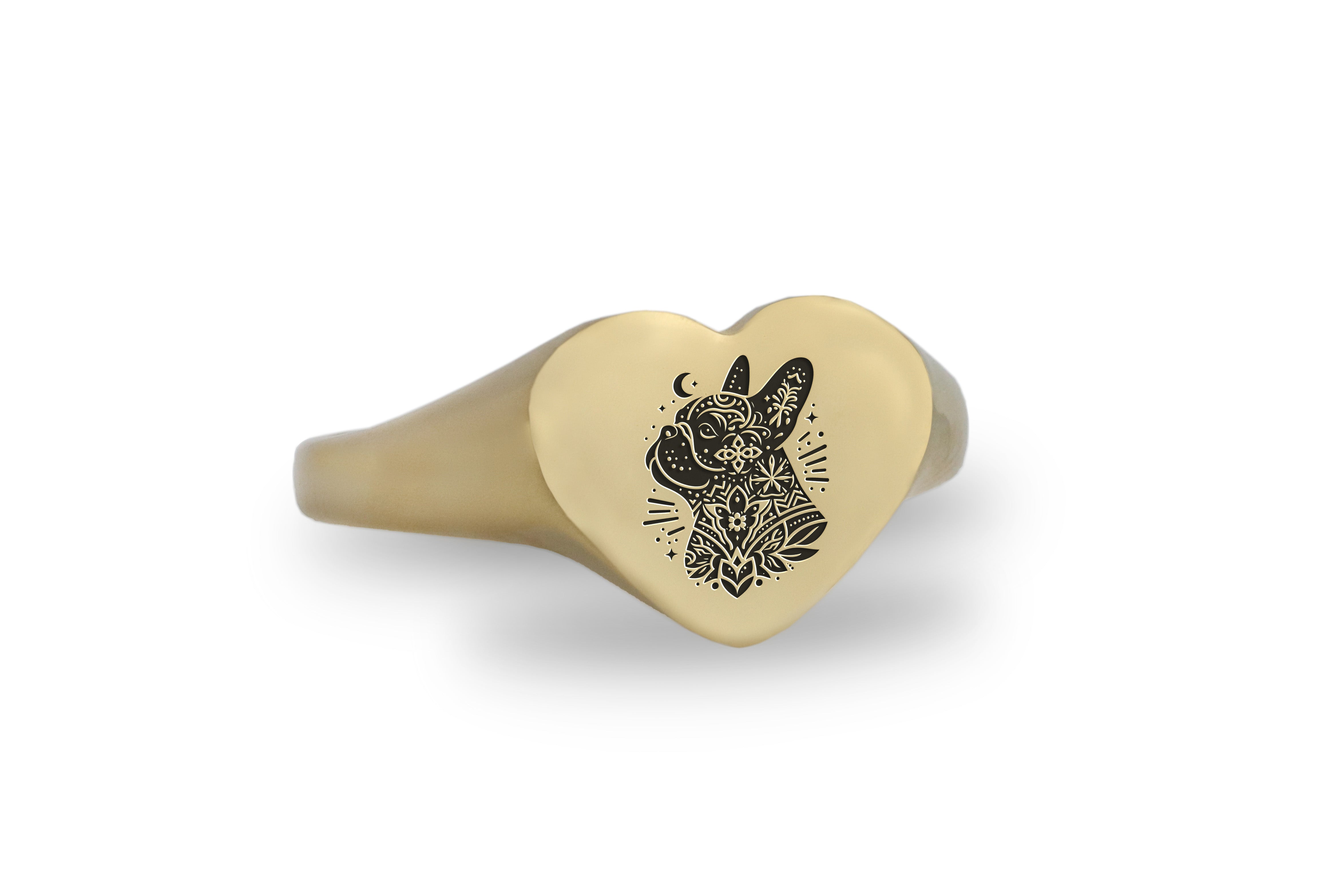 Engraved French Bulldog Ring