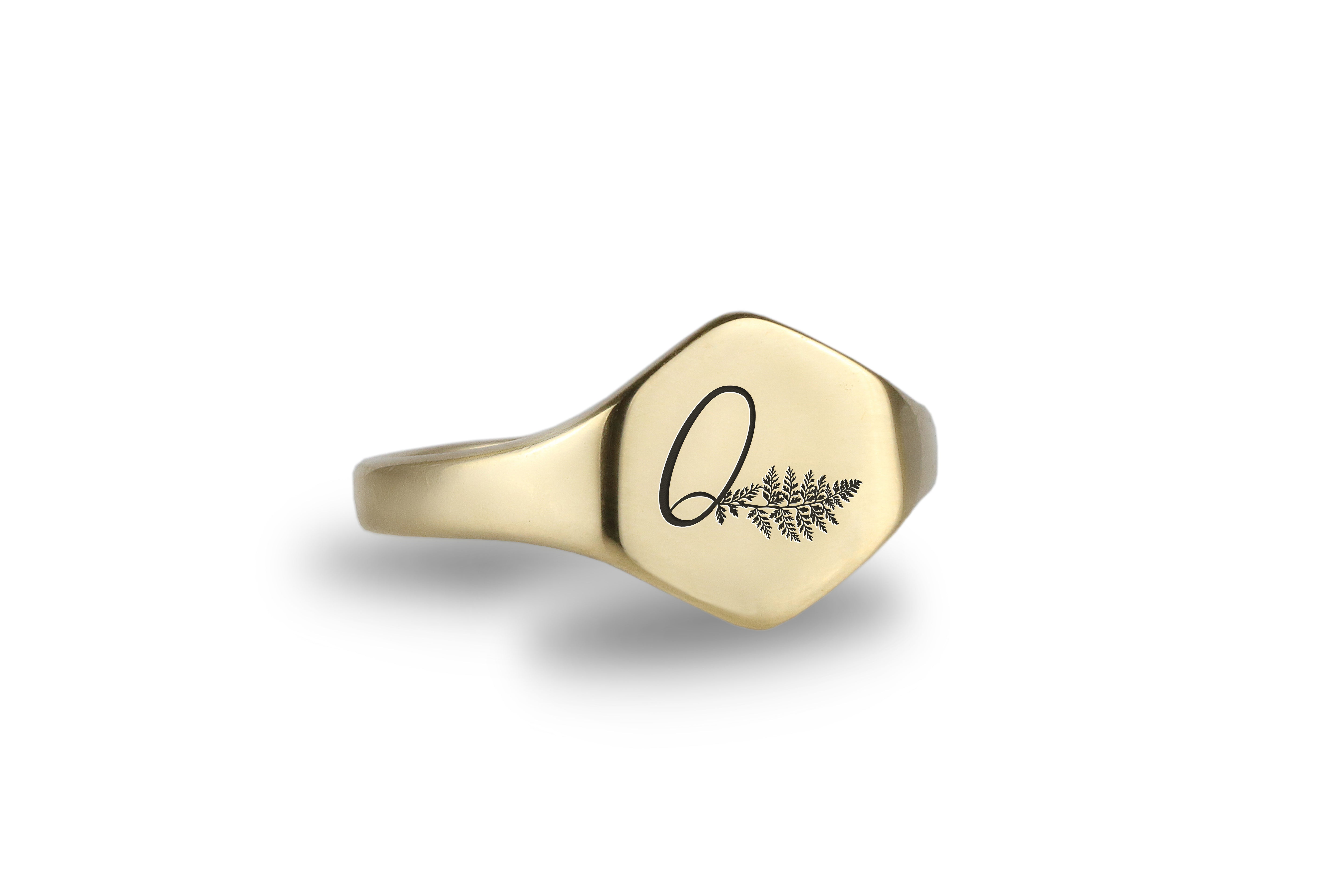 14k Gold Initial's Signet Ring