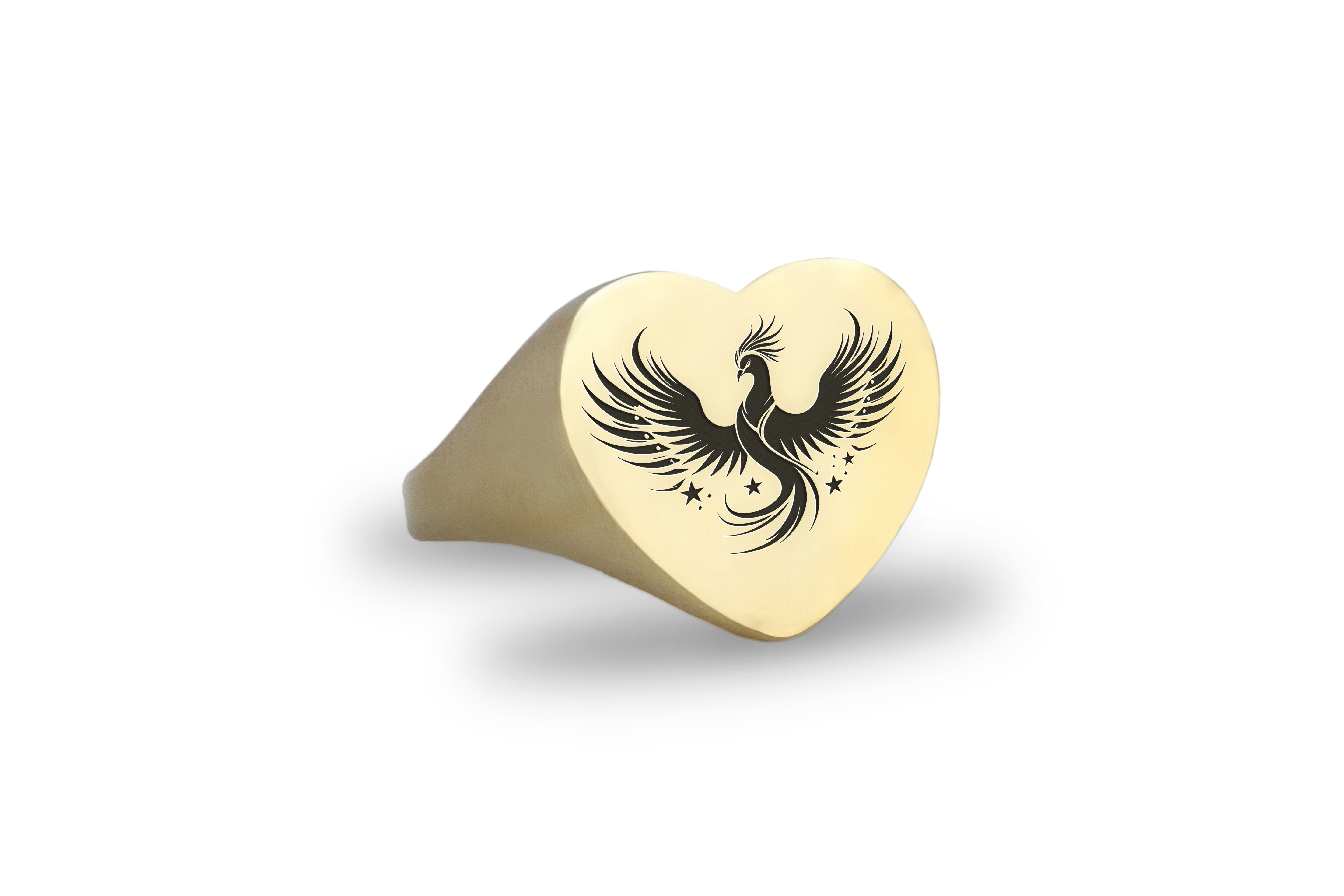 14k Gold Phoenix Signet Ring