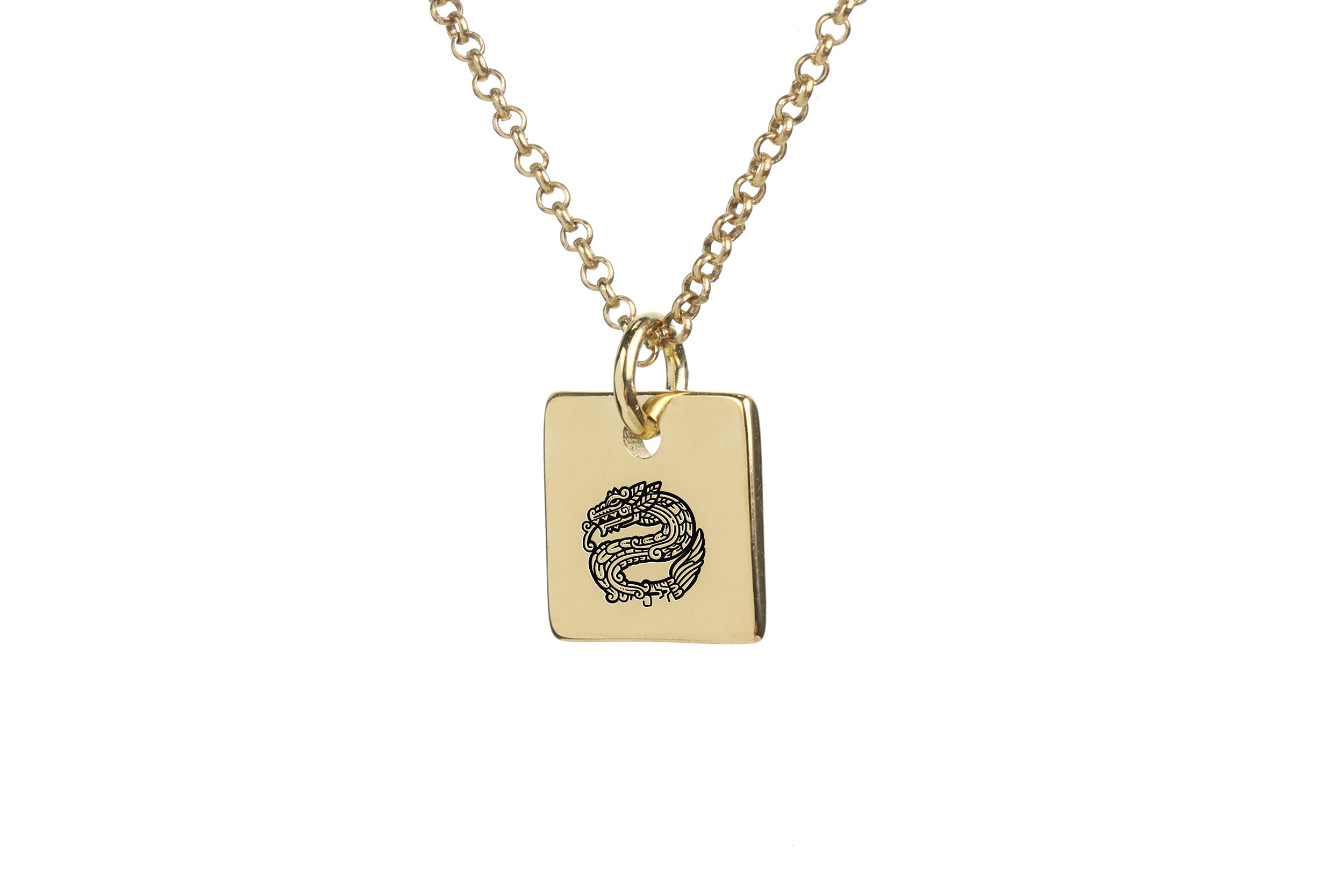 Aztec Quatzequatel Engraved Necklace