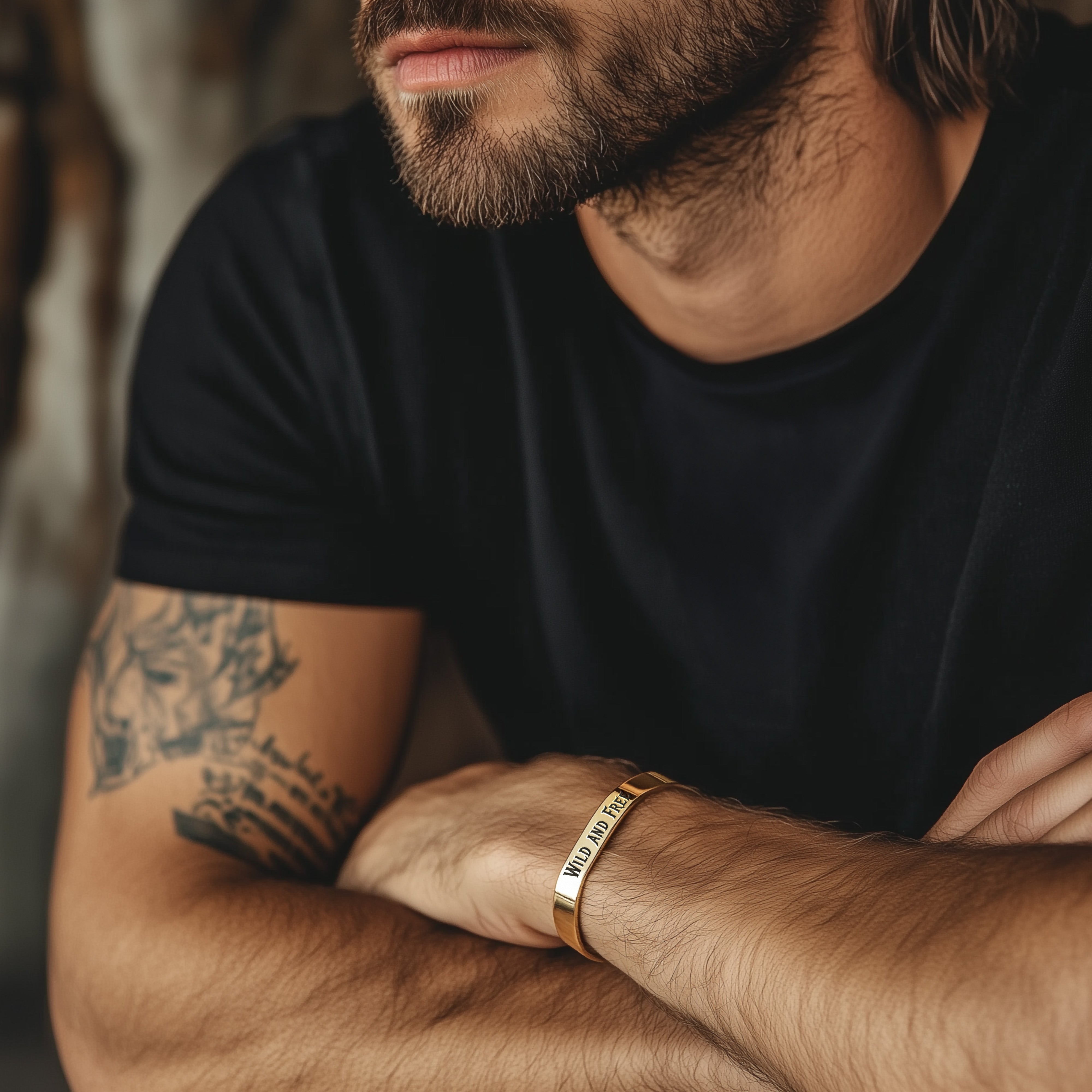 Engraved Metal Font Bracelet