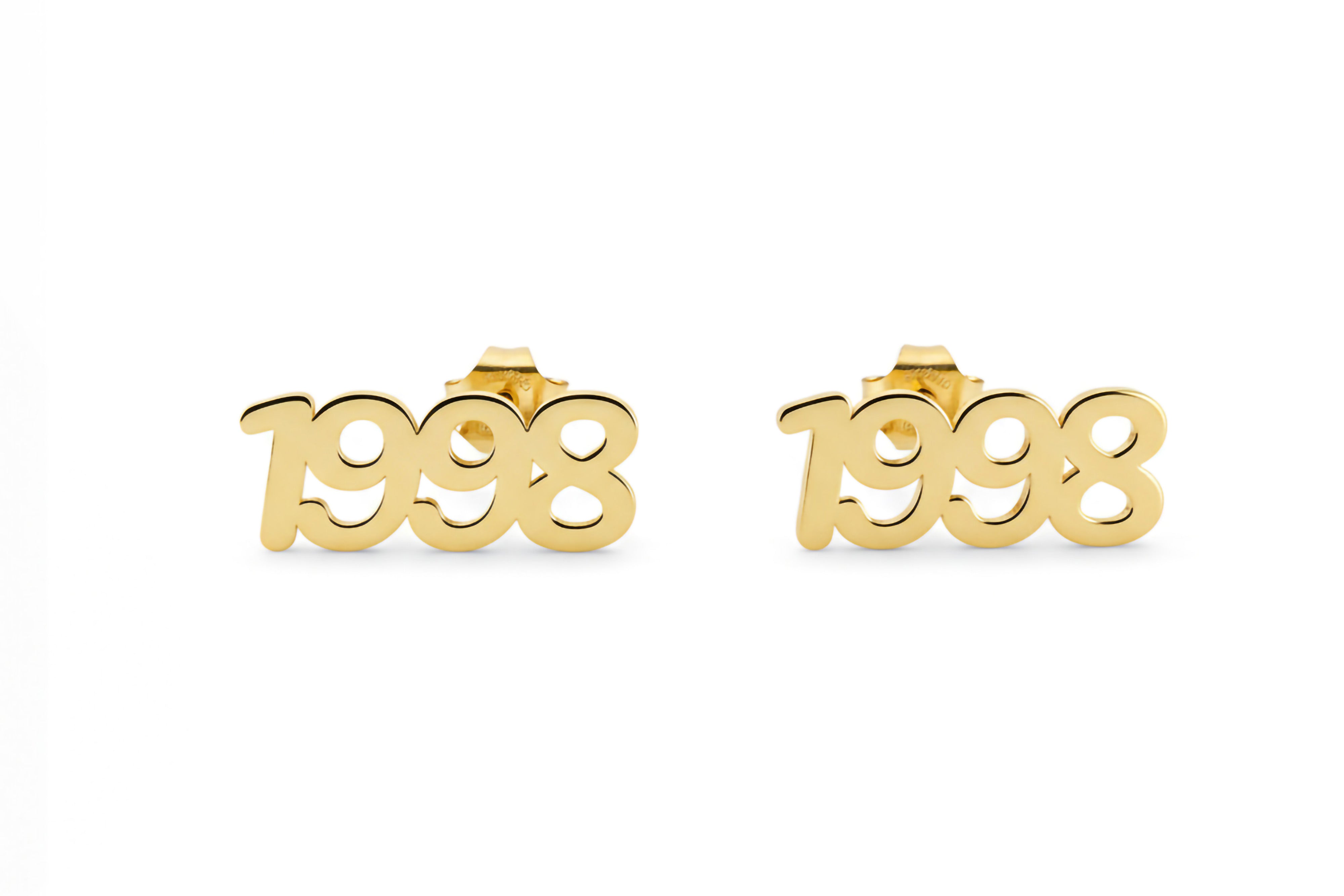 14k Gold Birth Year Earrings