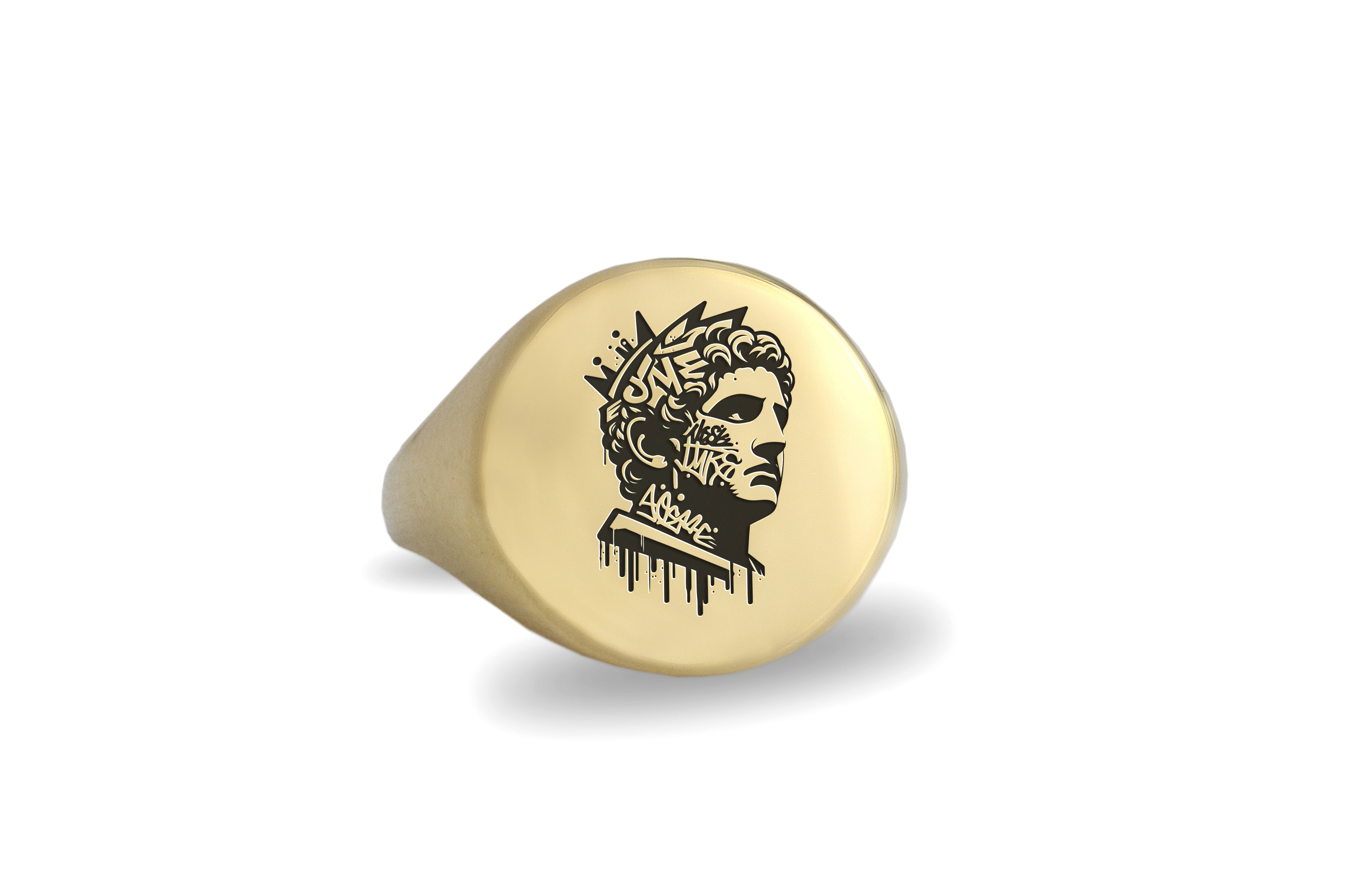 Gold Cesar Signet Ring