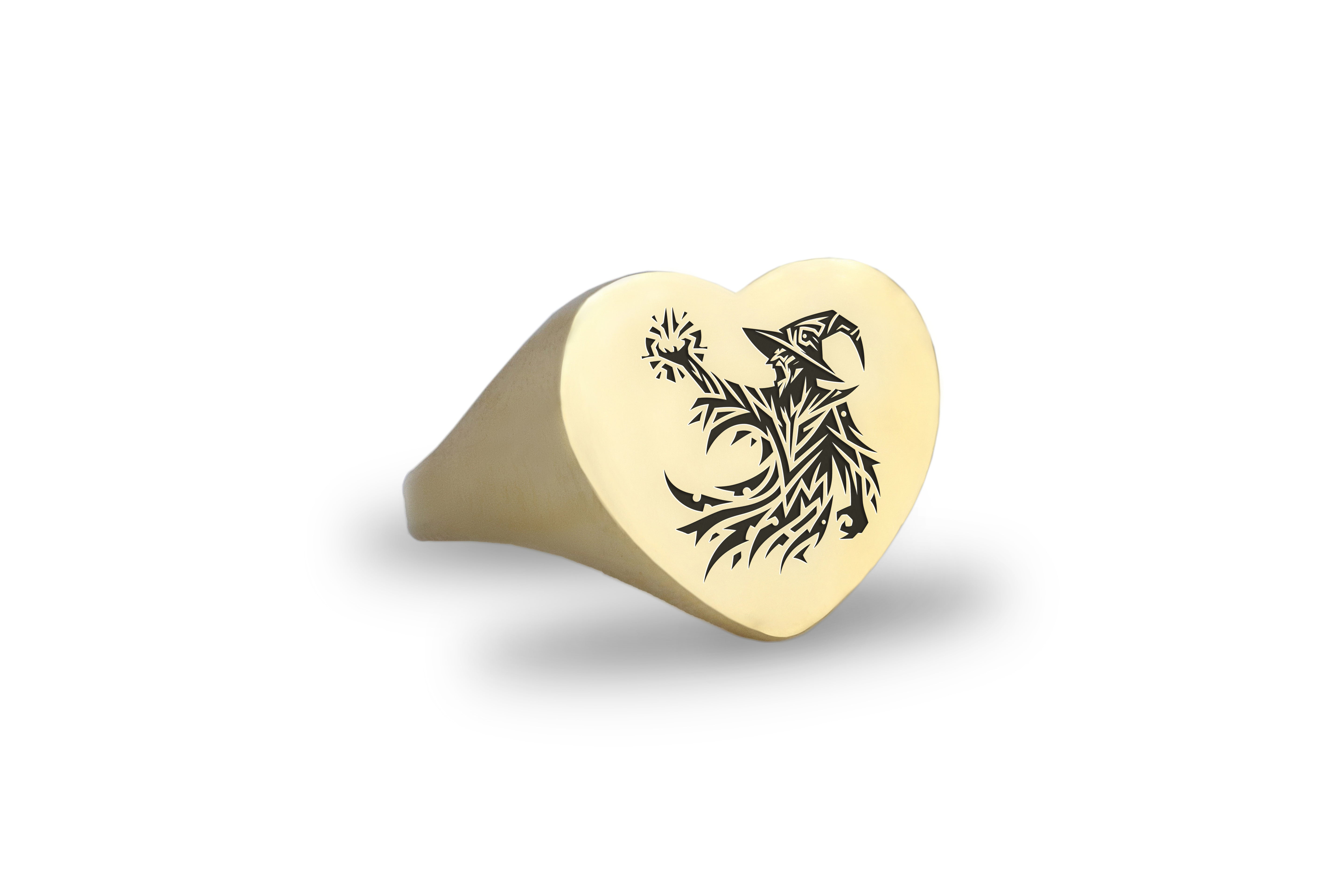 Engraved Wizard Gold Ring