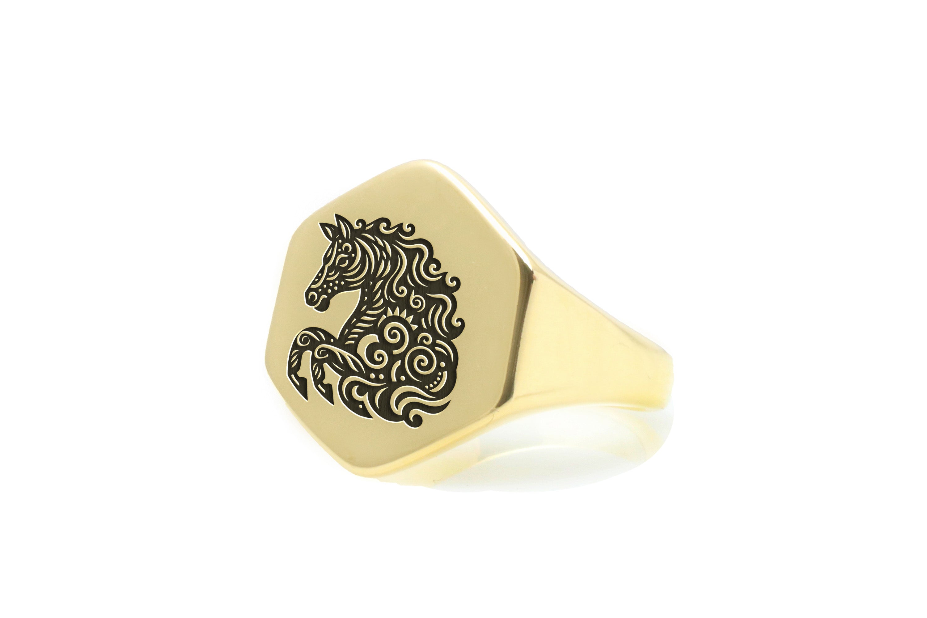 Gold Equestrian Statement Ring