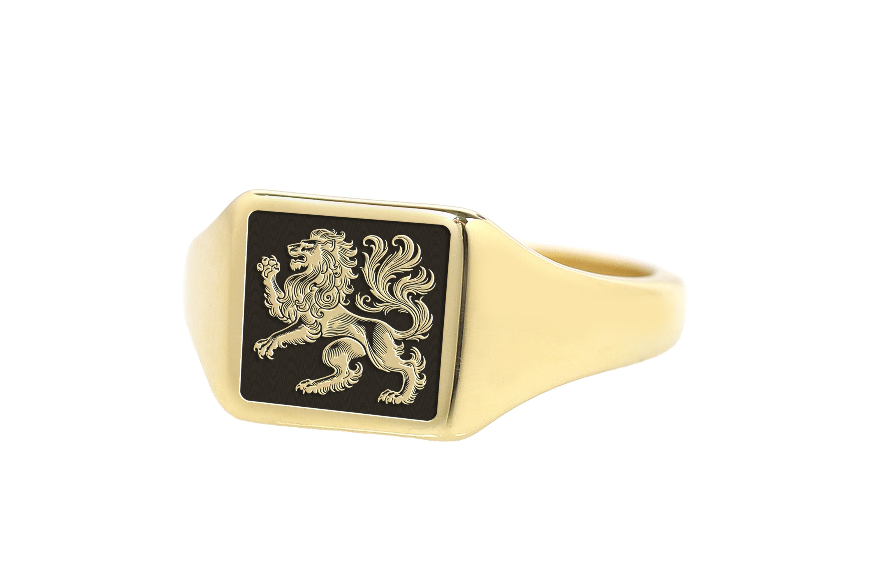 Golden Lion Embossed Ring