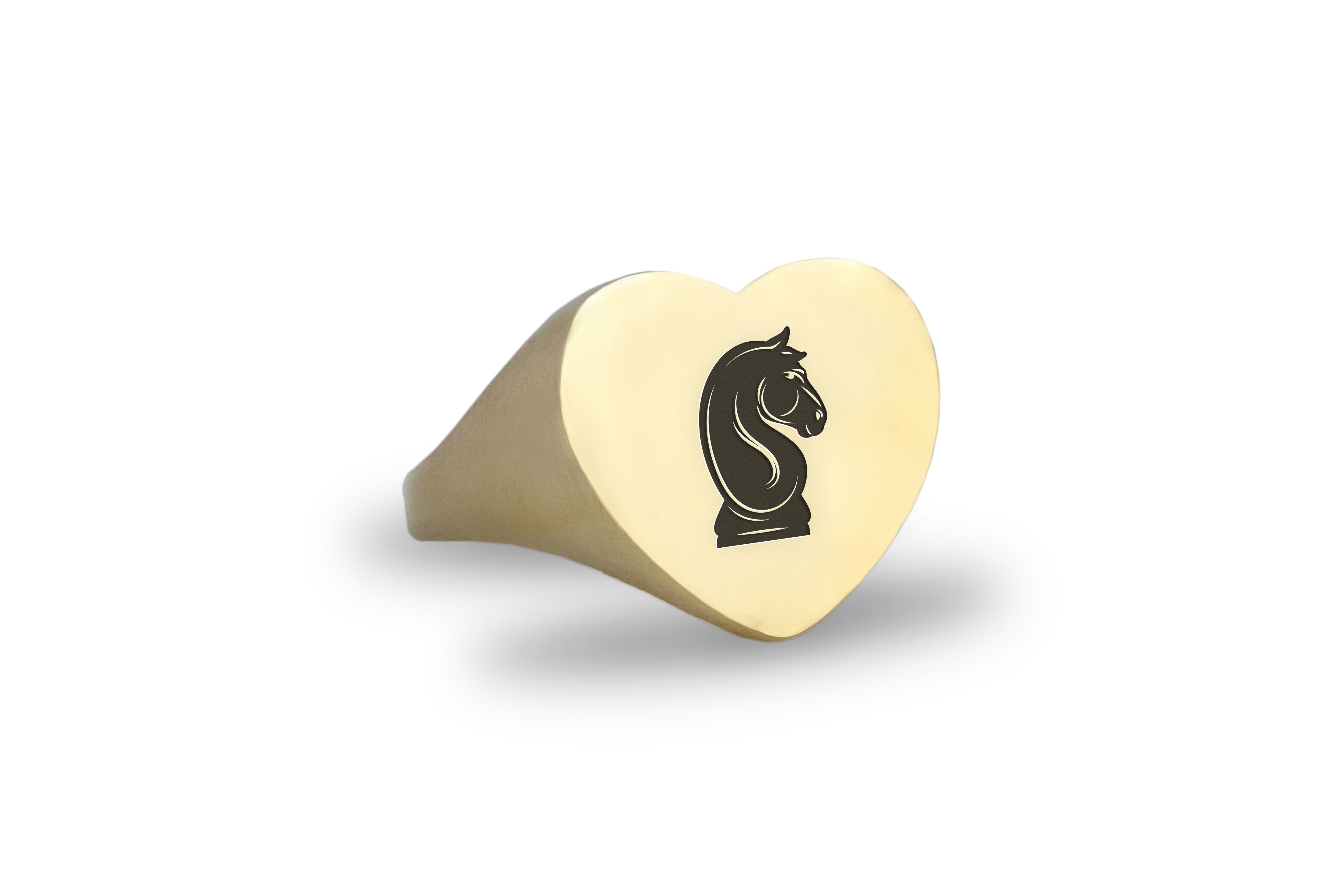 Engraved Chess Knight Ring