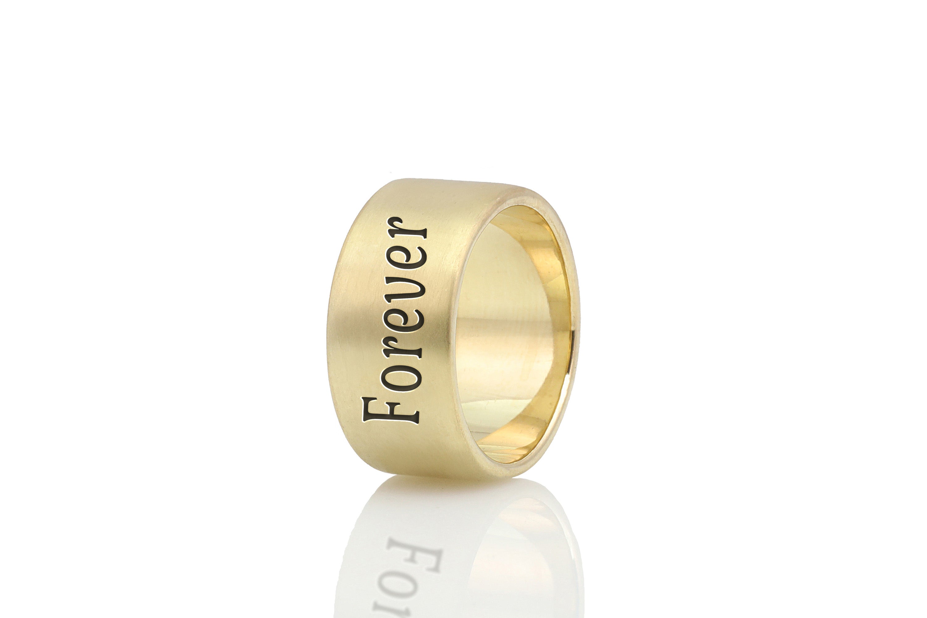 Custom Text Wide Band Ring