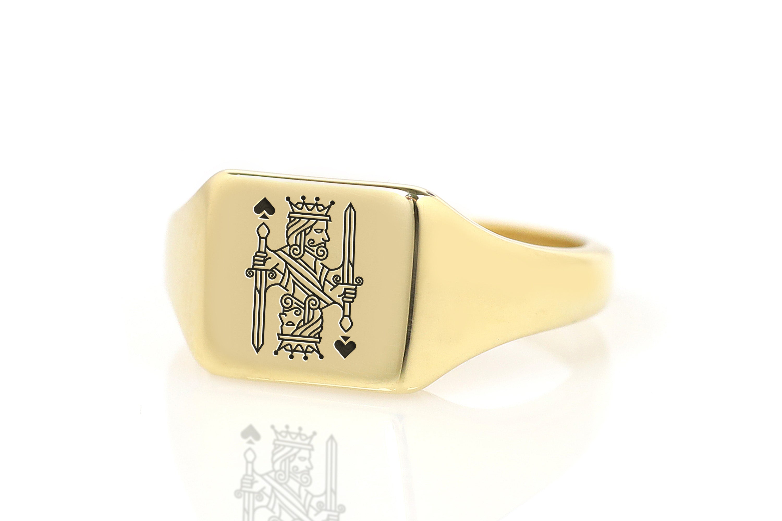 Engraved Poker King Ring