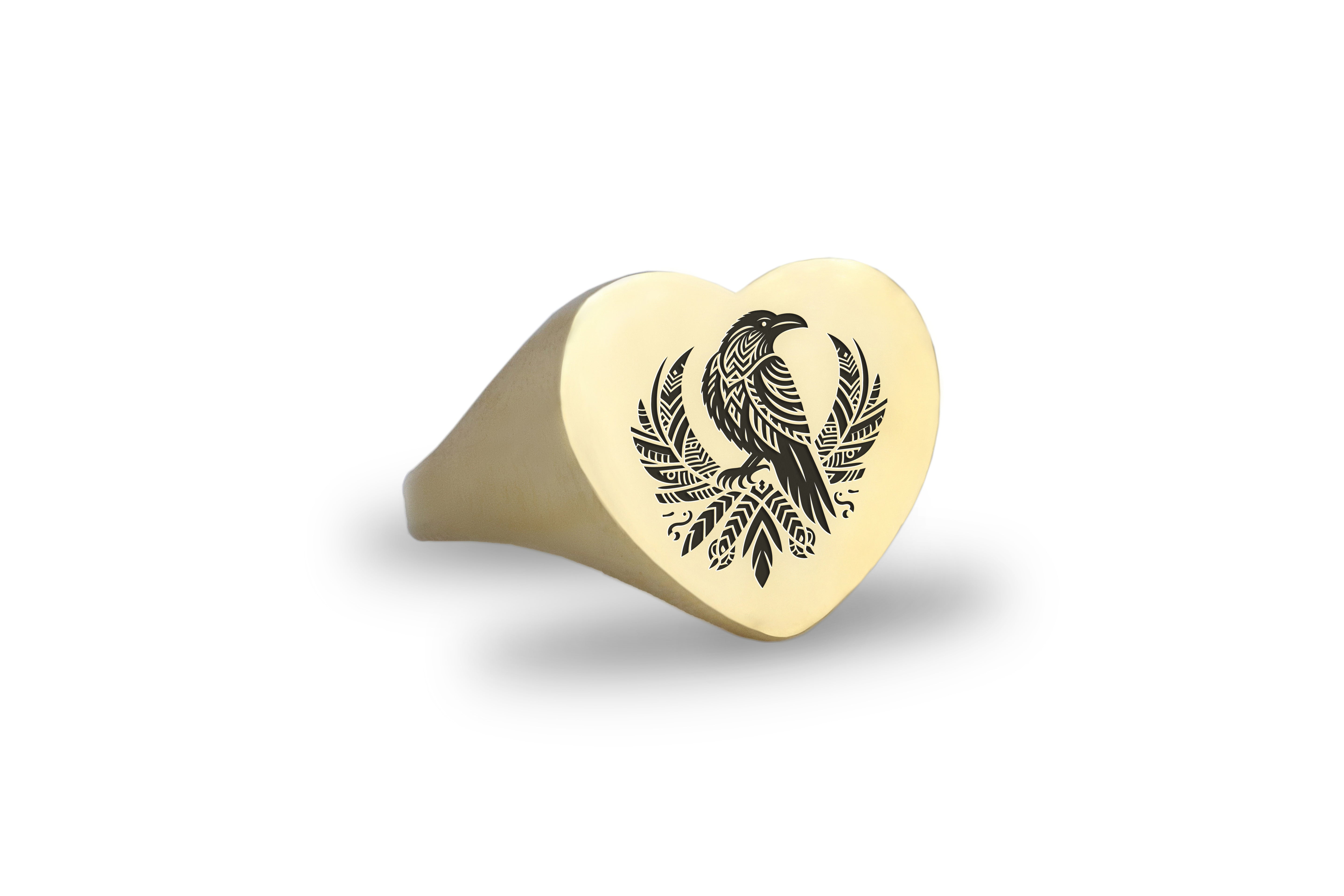 Custom Raven Signet Ring