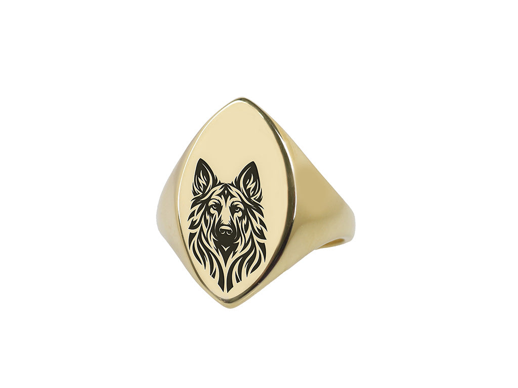 German Shepard Signet Ring