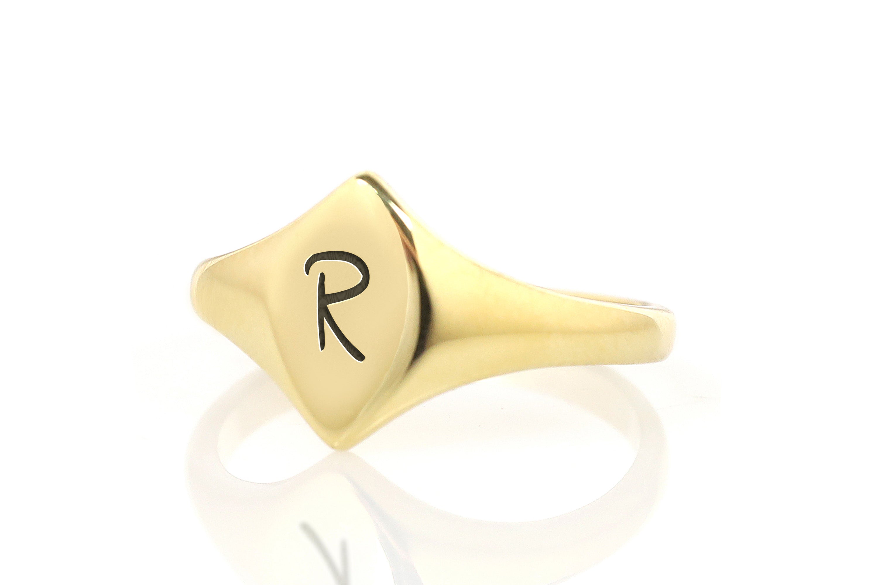 Custom Letter Gold Signet Ring