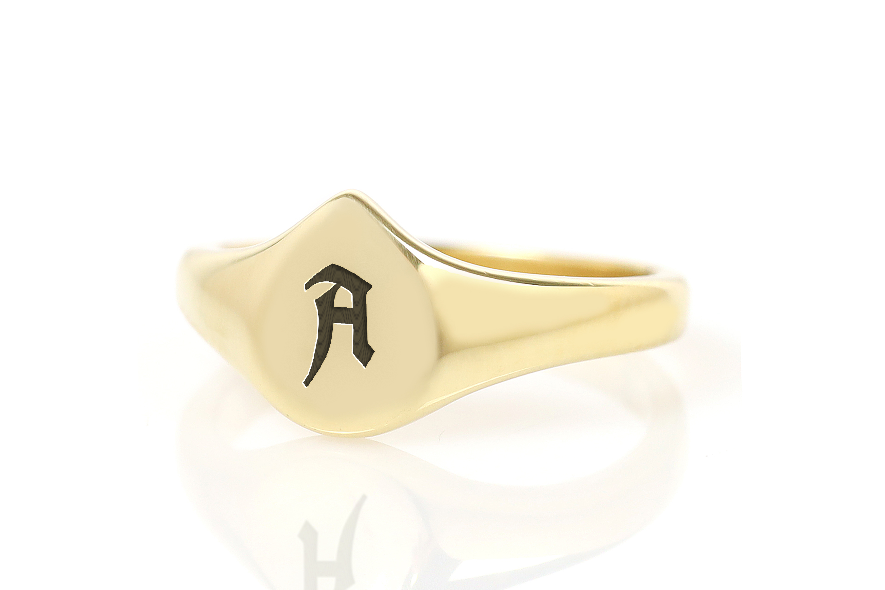 Name Initial Gold Signet Ring