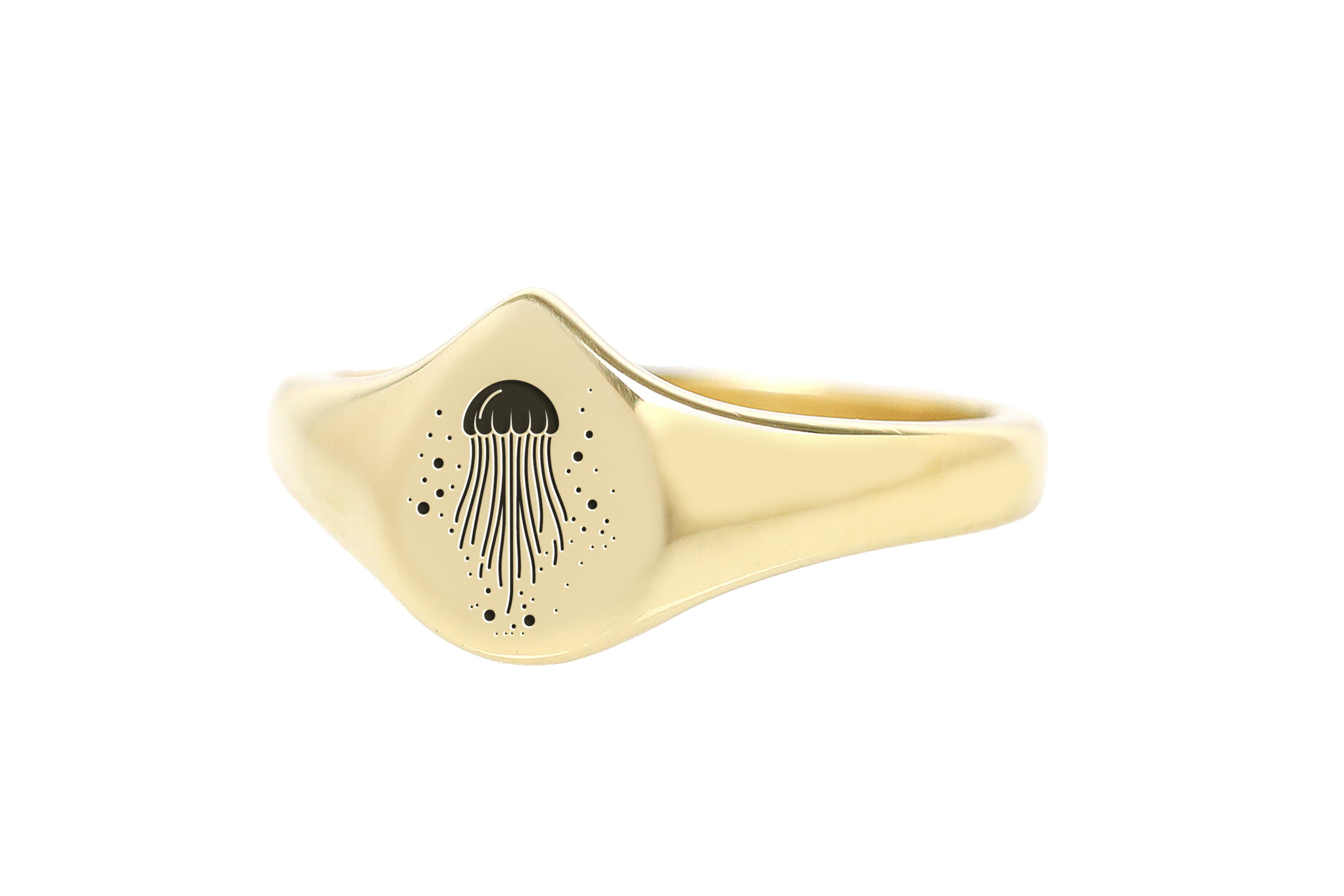 Jellyfish Teardrop Gold Ring