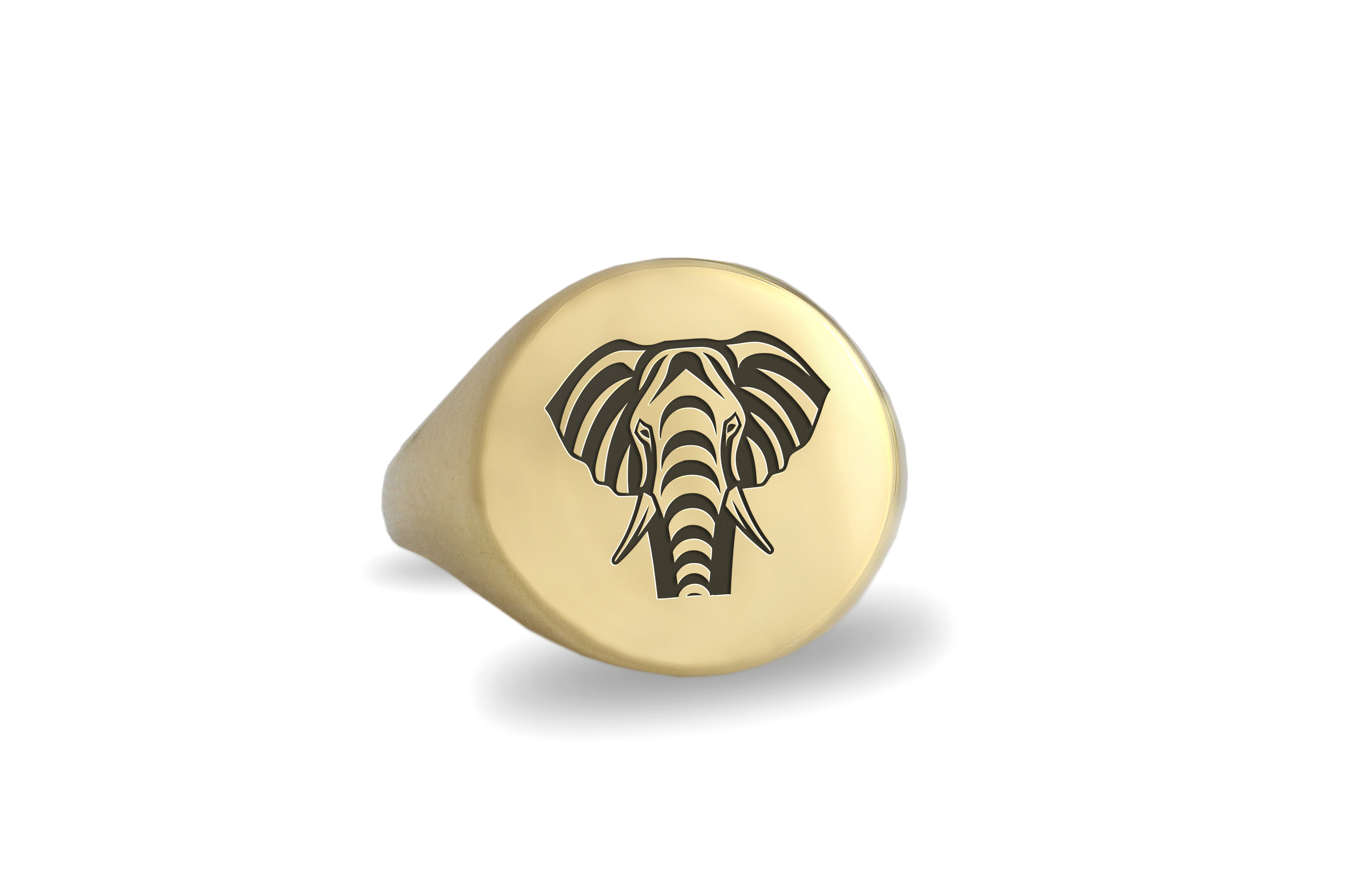 Elephant Gold Bold Statement Ring