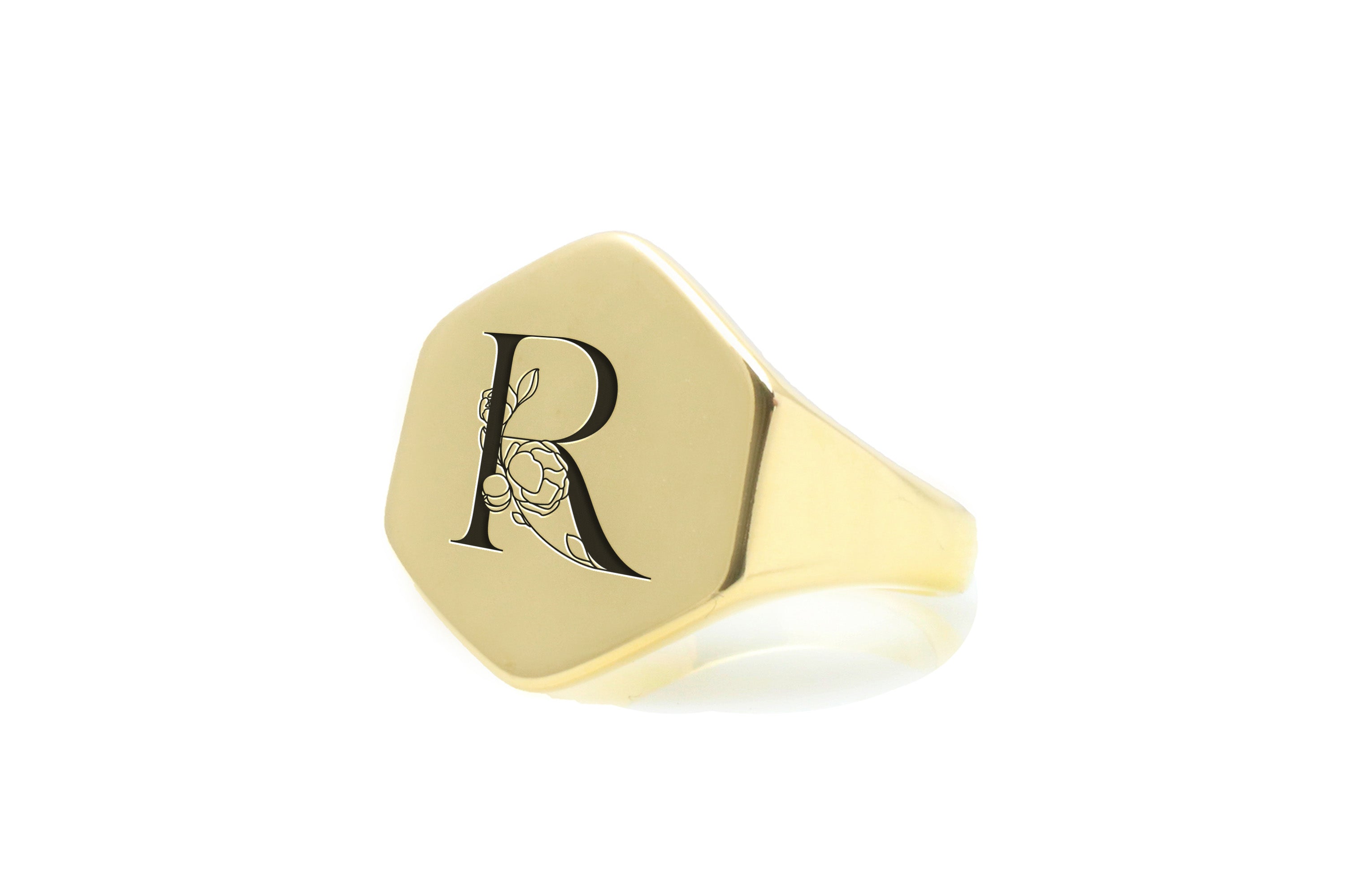 14k Gold Personalized Signet Ring