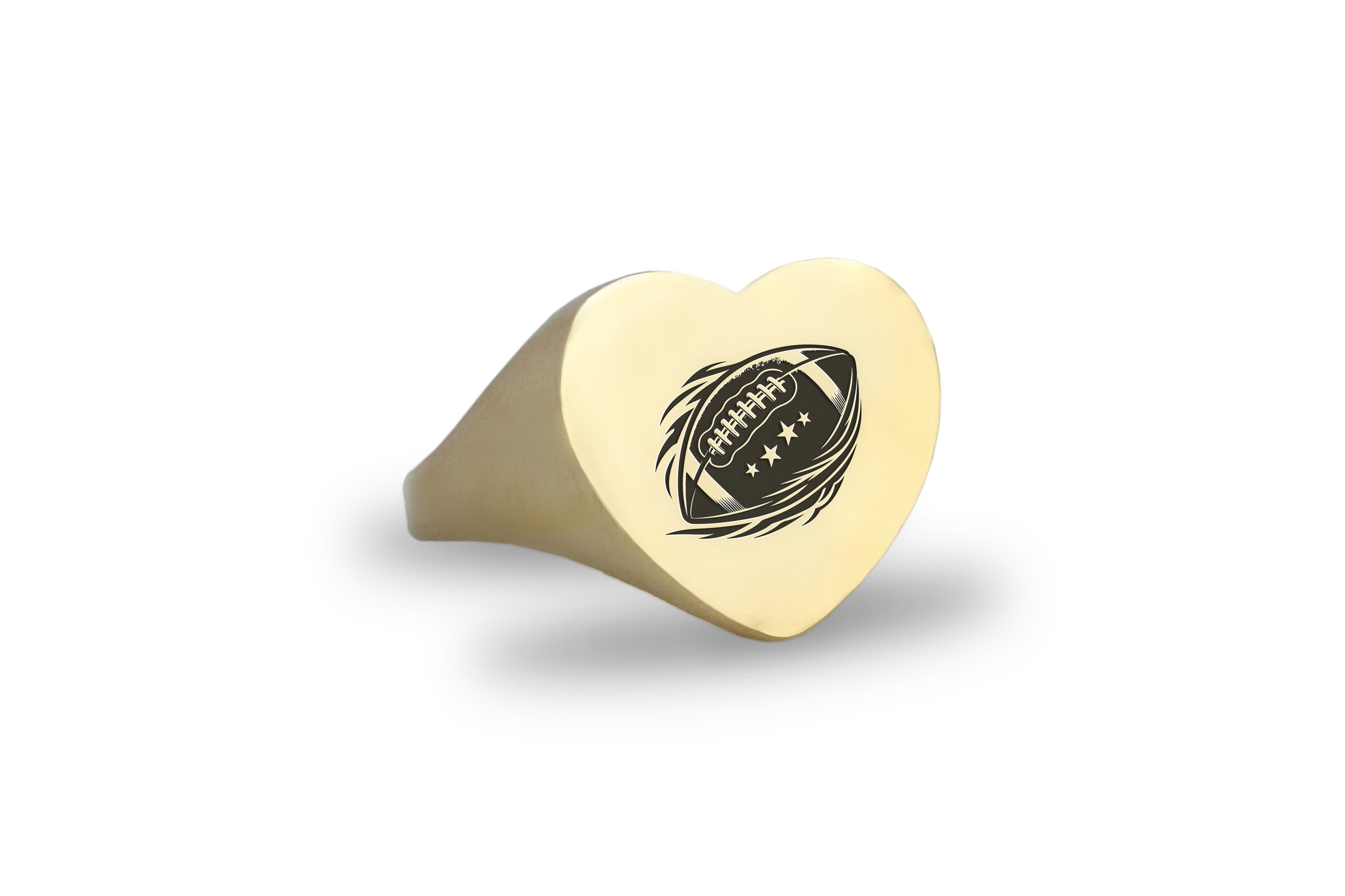 Engraved Football Signet Ring