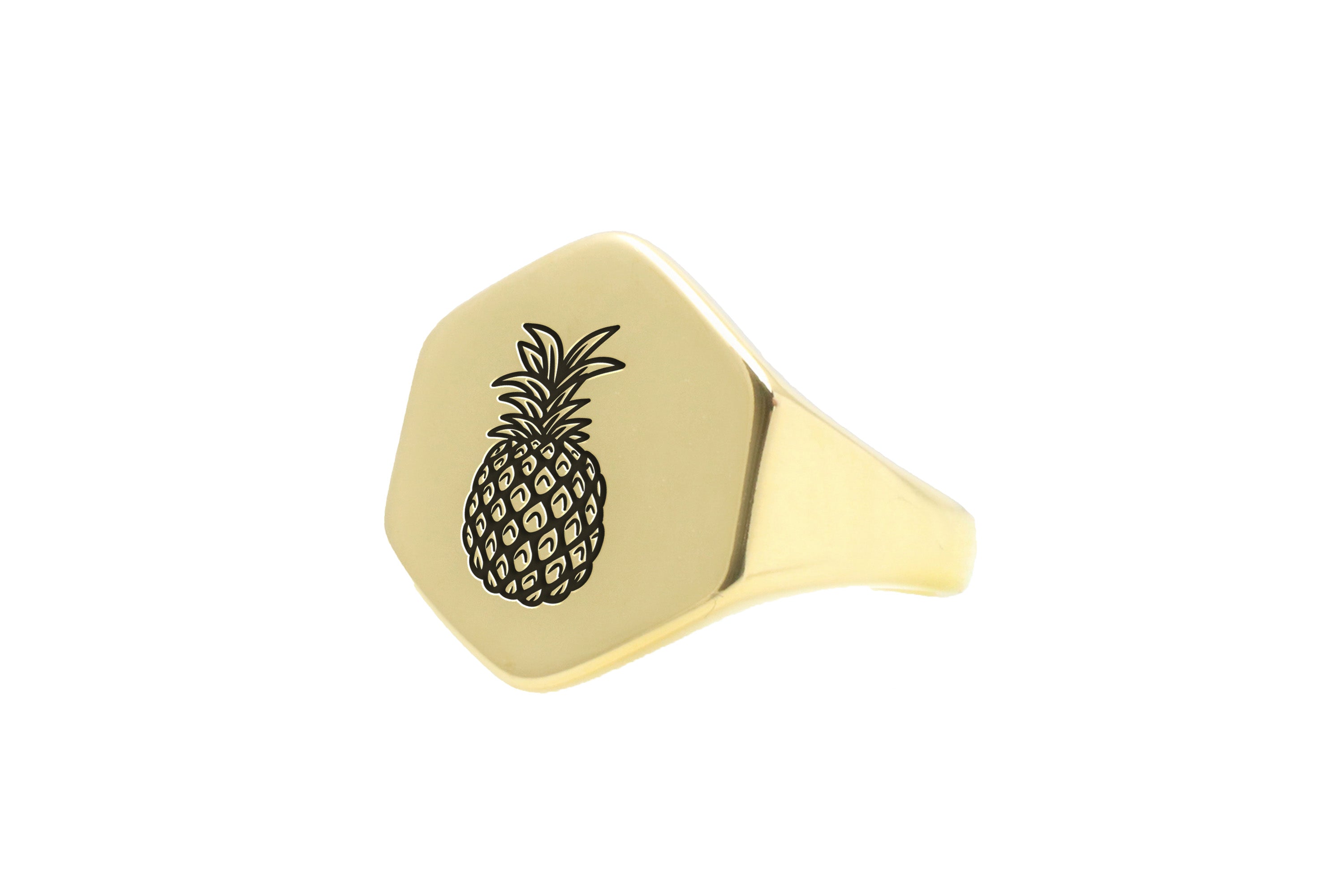 14k Gold Pineapple Signet Ring