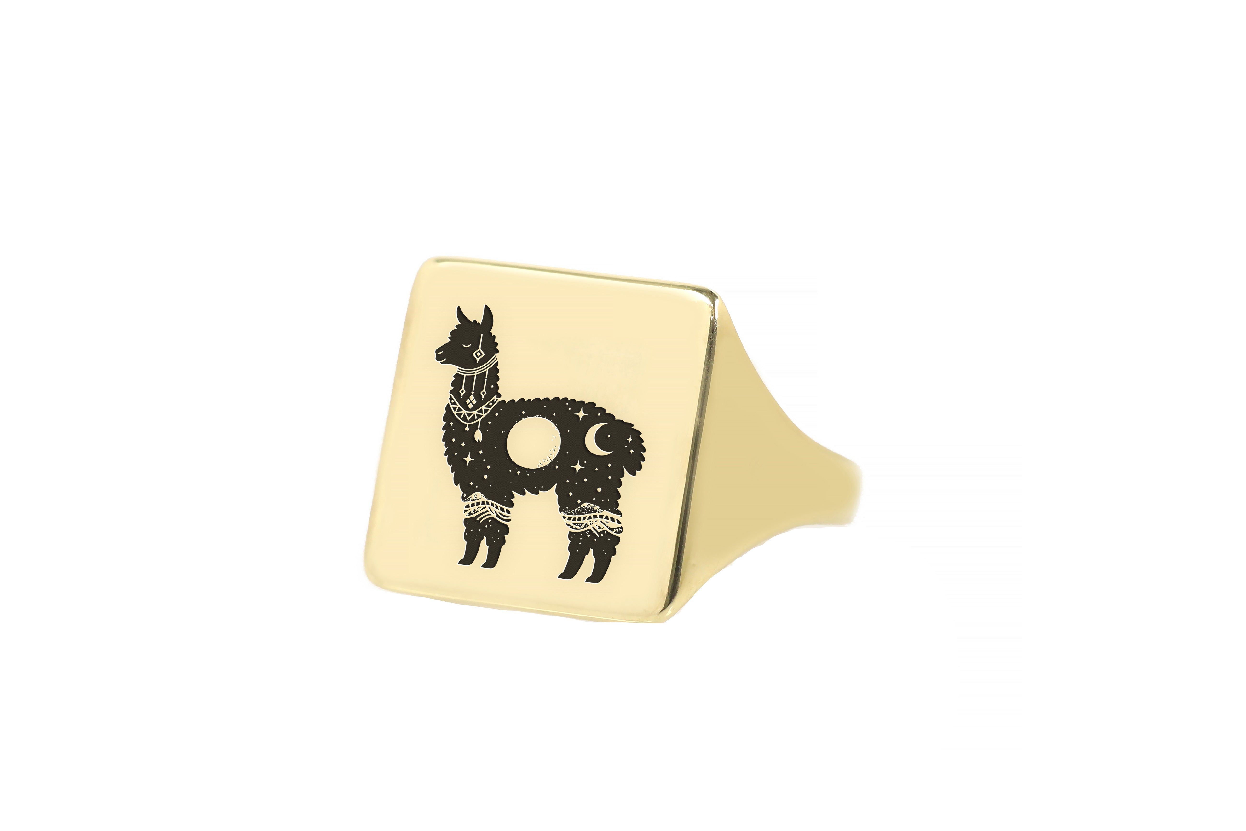 Custom Alpaca Signet Ring