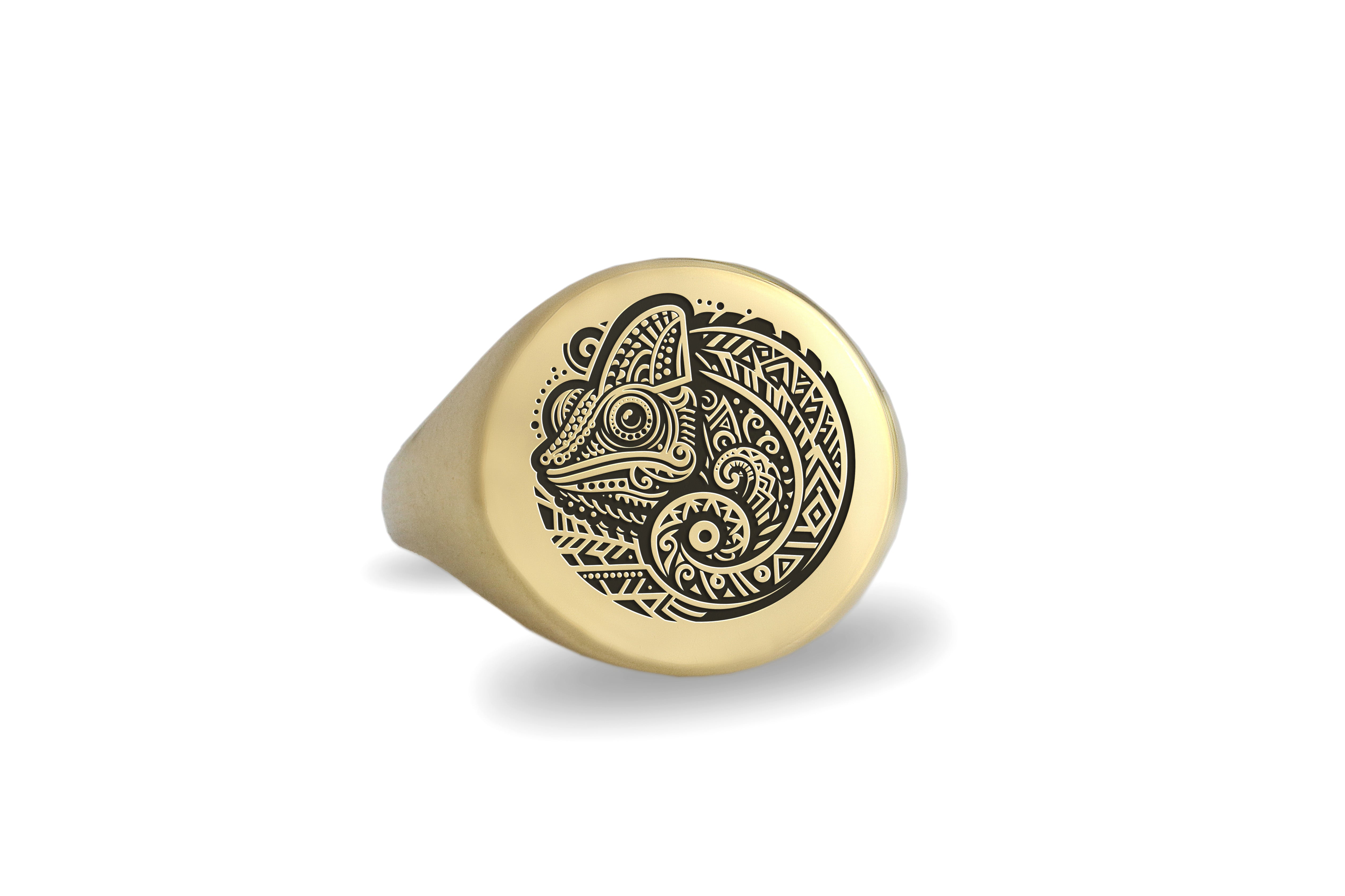 Custom Chameleon Signet Ring