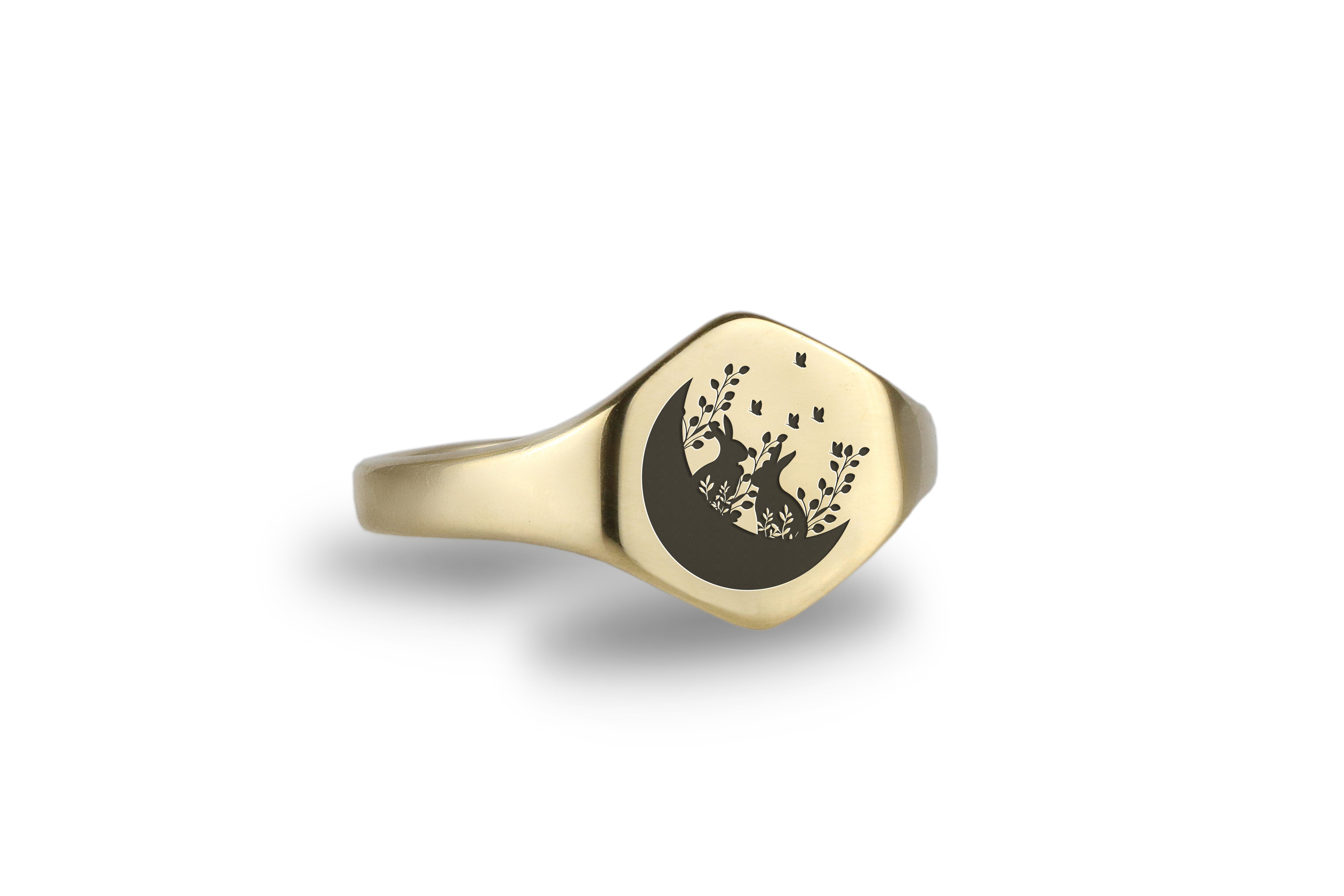 Cute Rabbit Engraving Ring