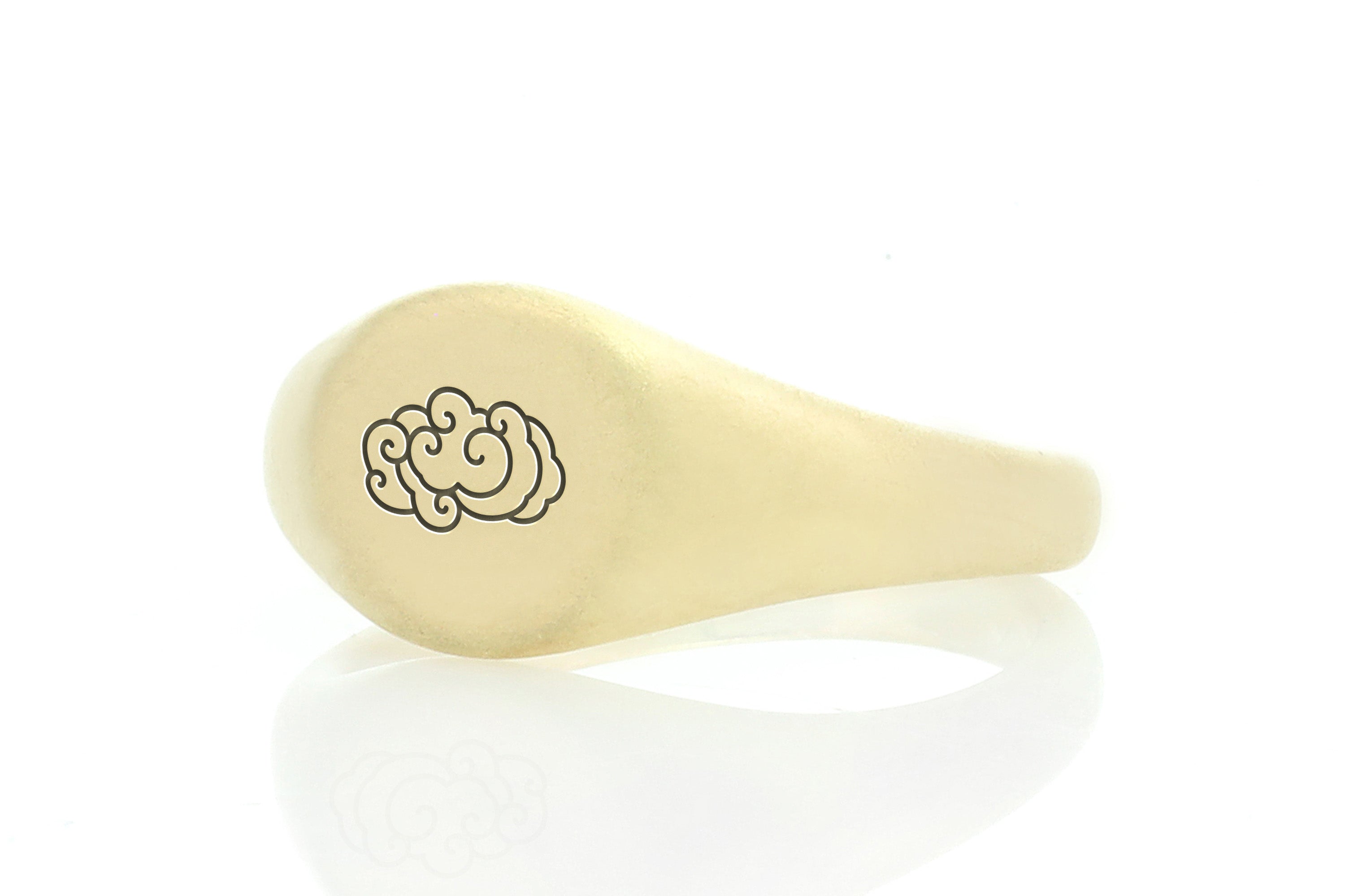 14k Gold Cloud Signet Ring