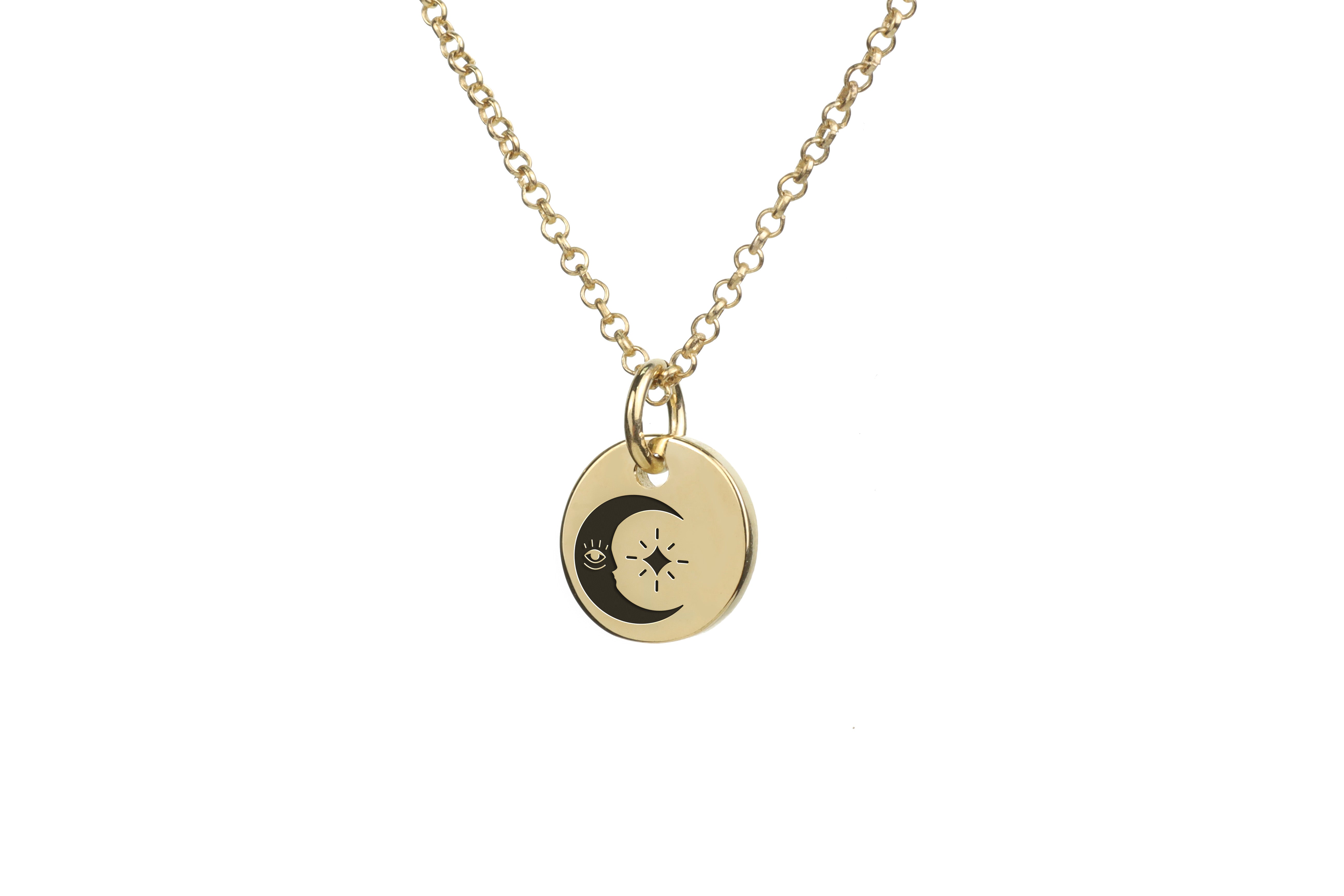 Mystical Moon Engraved Necklace