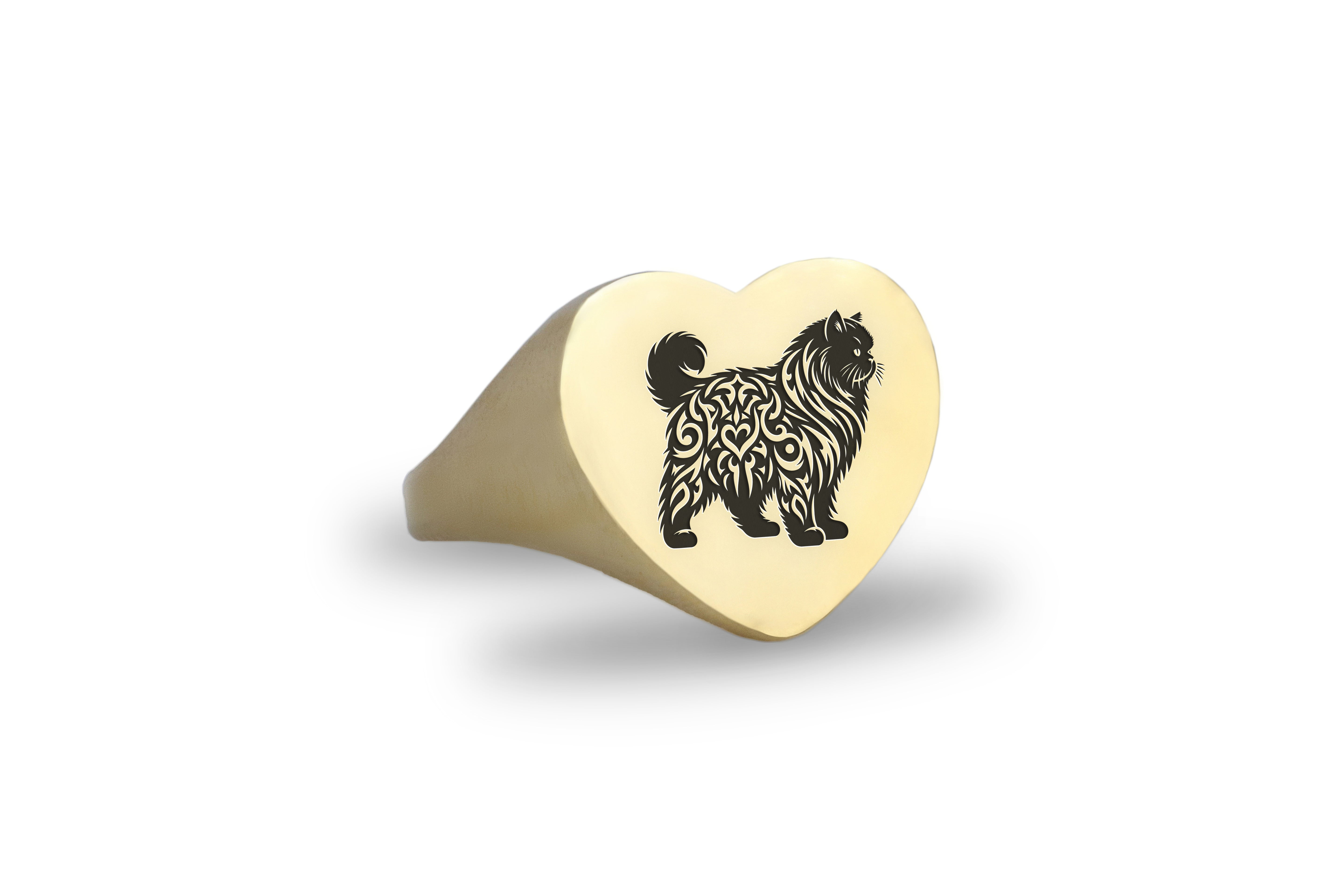 Engraved Persian Cat Ring