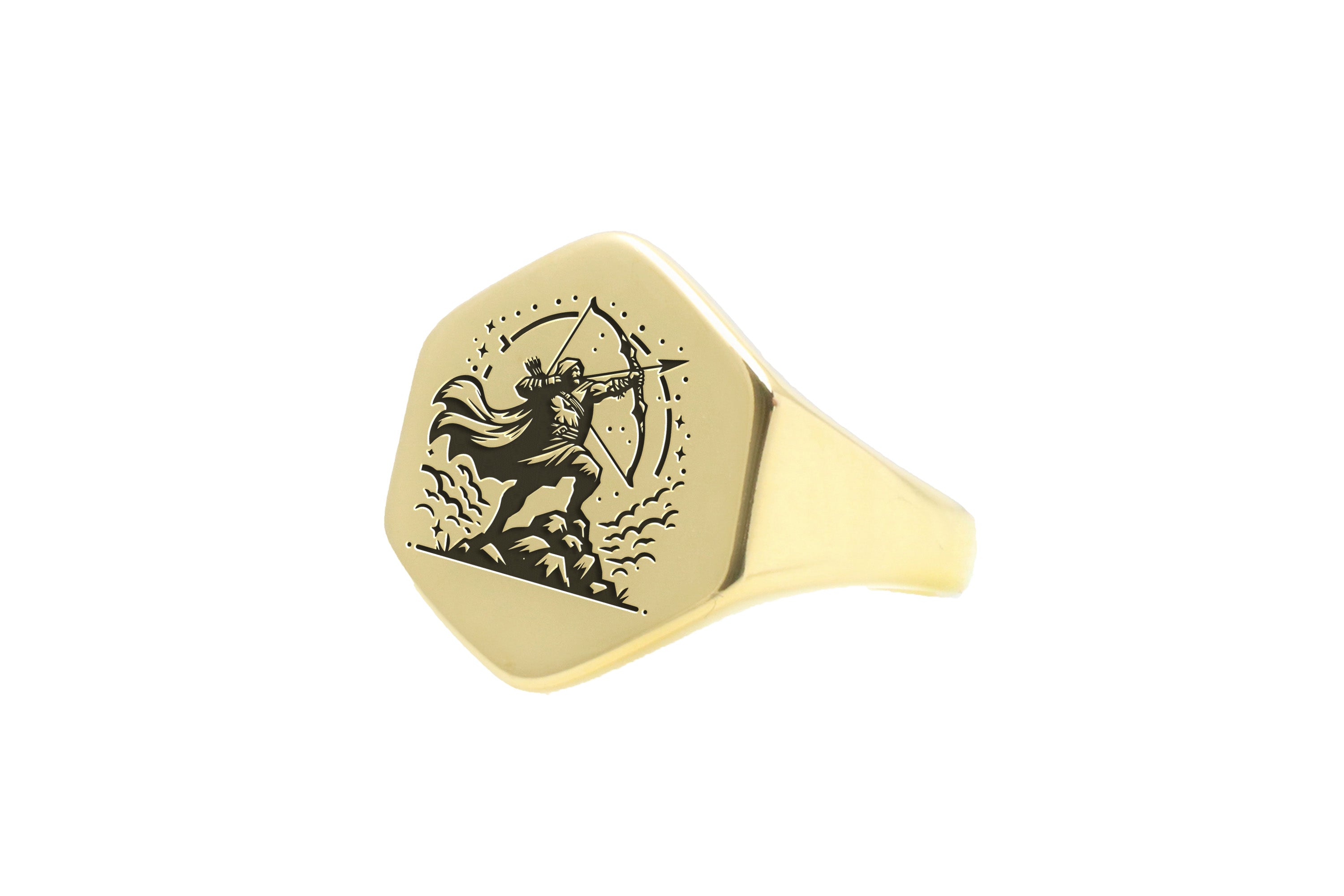 Engraved Archer Signet Ring