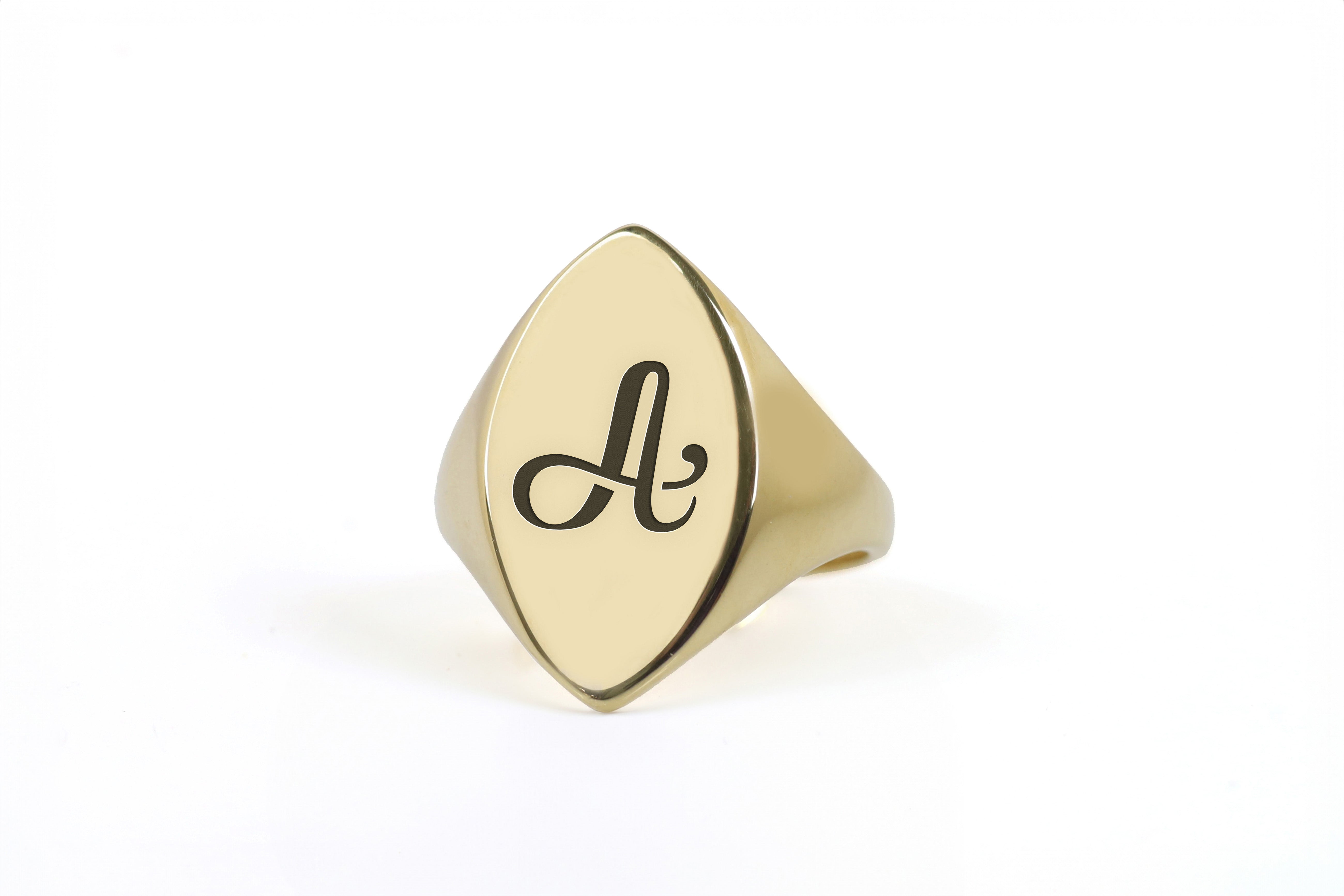 Engraved Vintage Letter Ring
