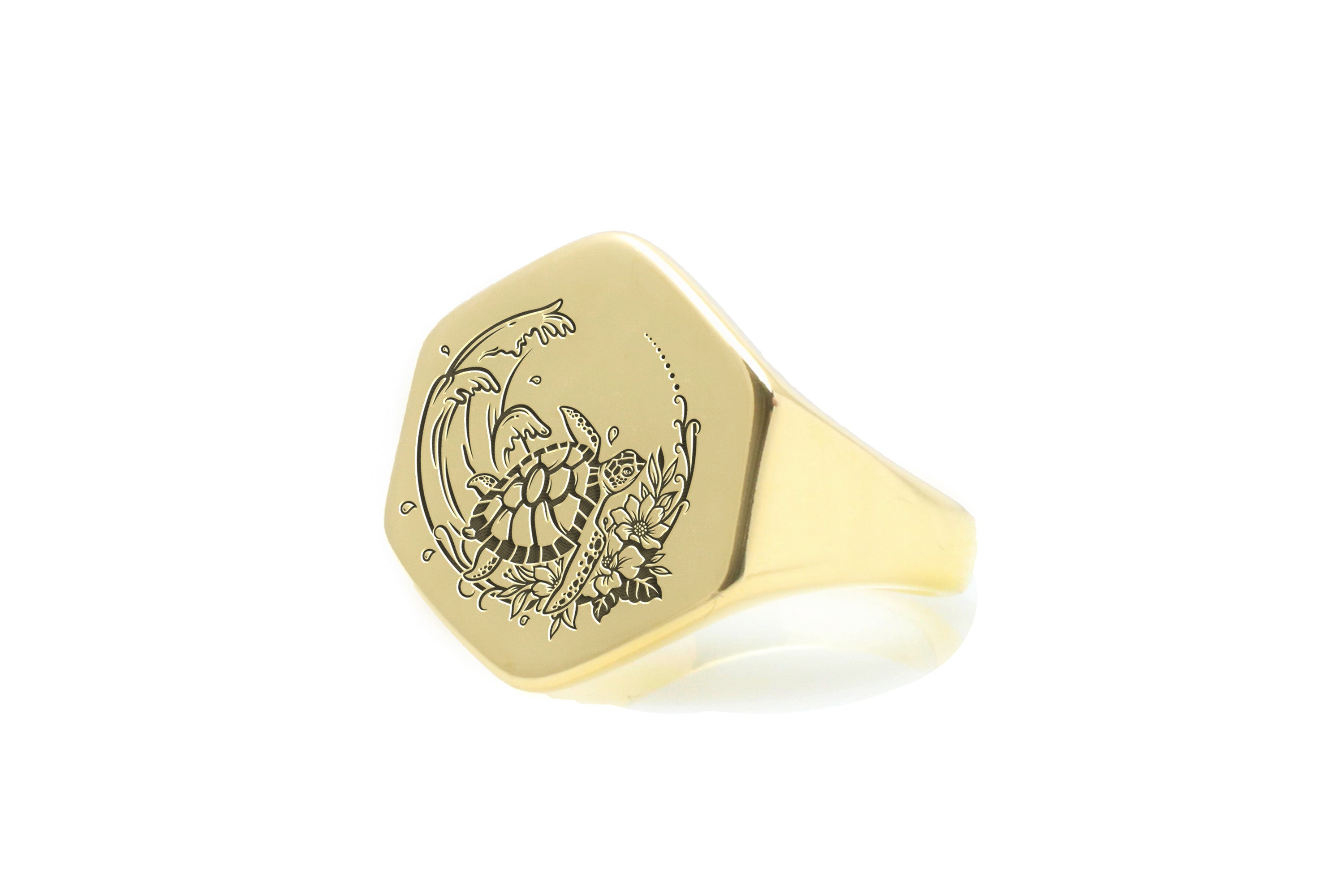 Custom Turtle Engraved Ring