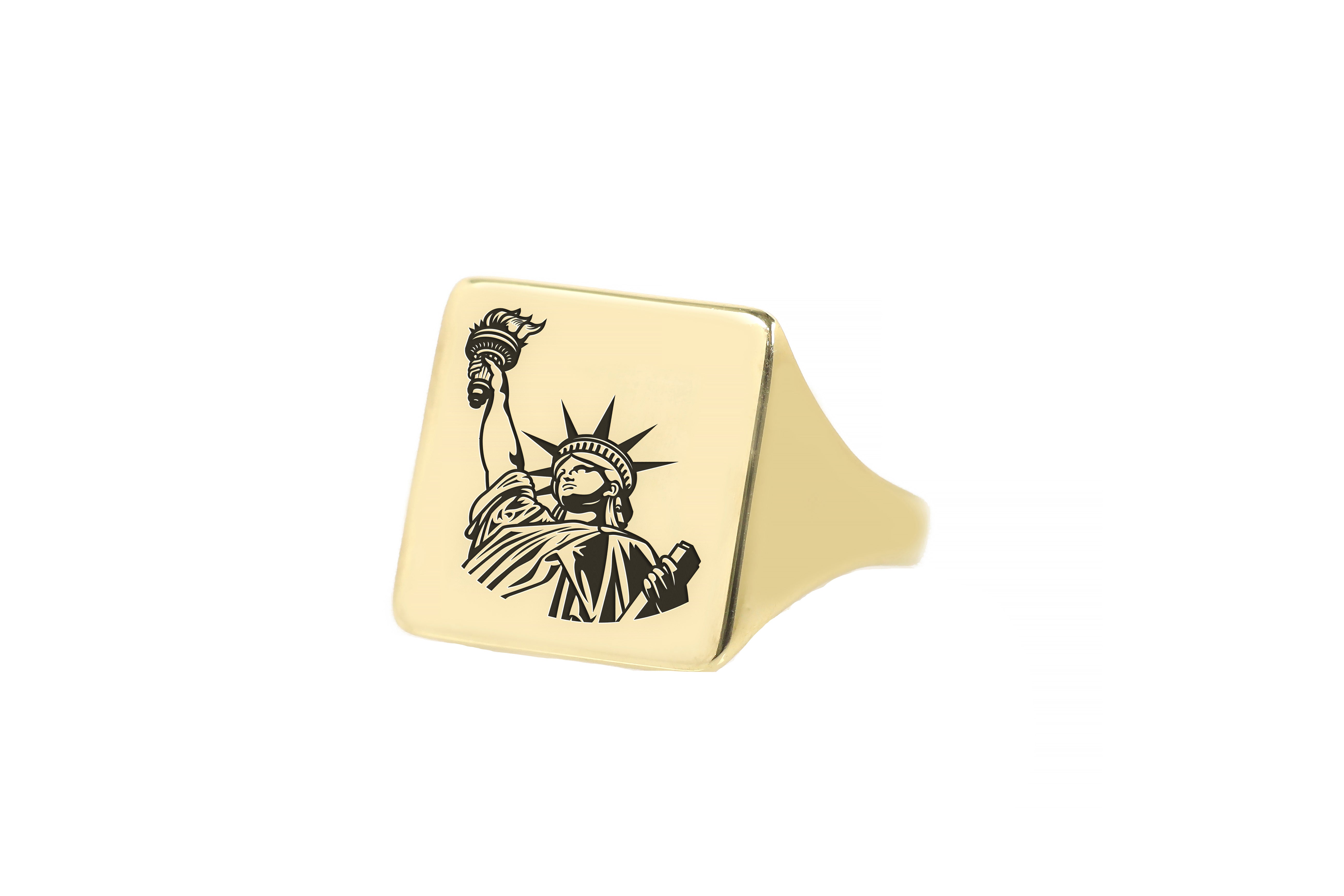 USA Gold Signet Ring