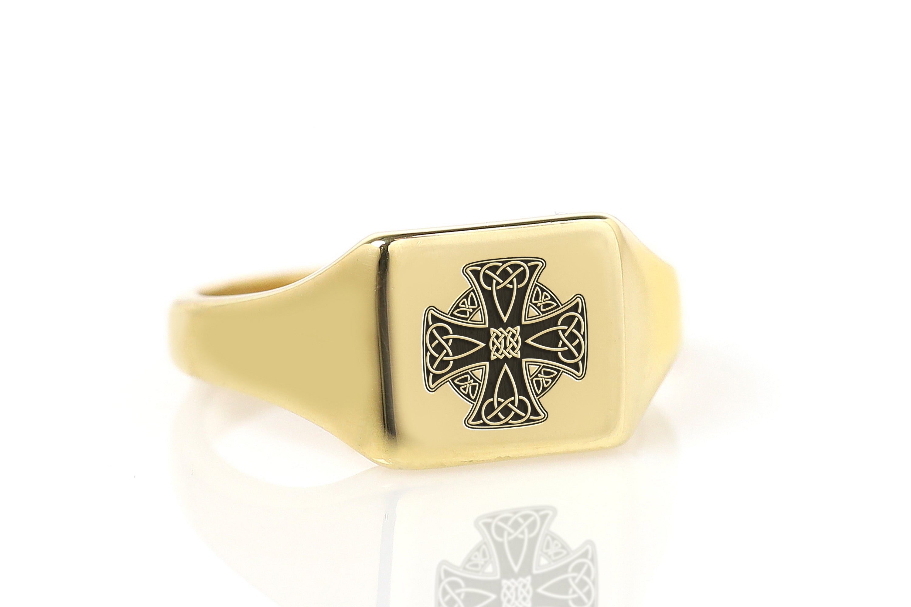 14k Gold Celtic Cross Ring
