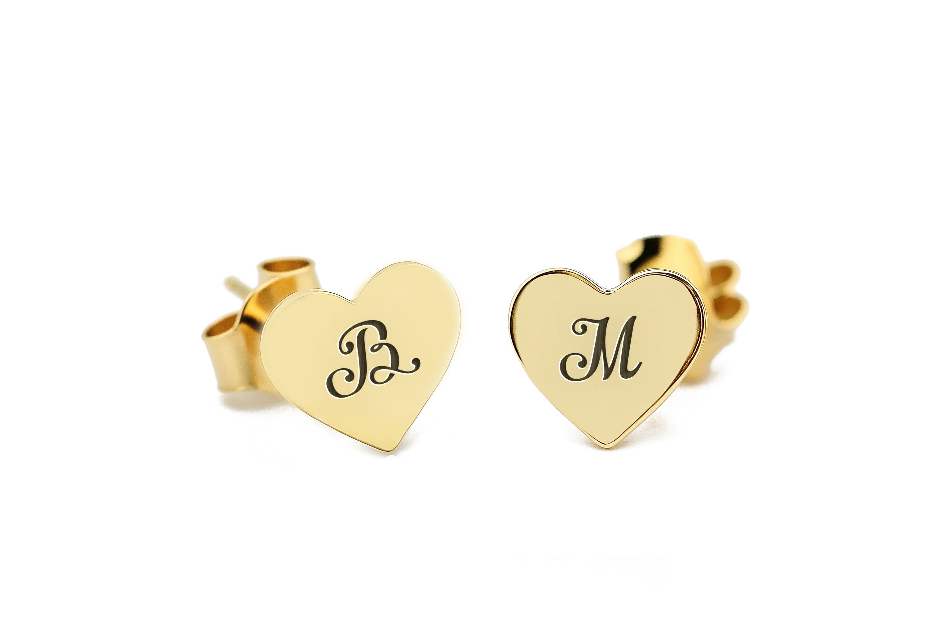 Engraved Vintage Font Stud Earring