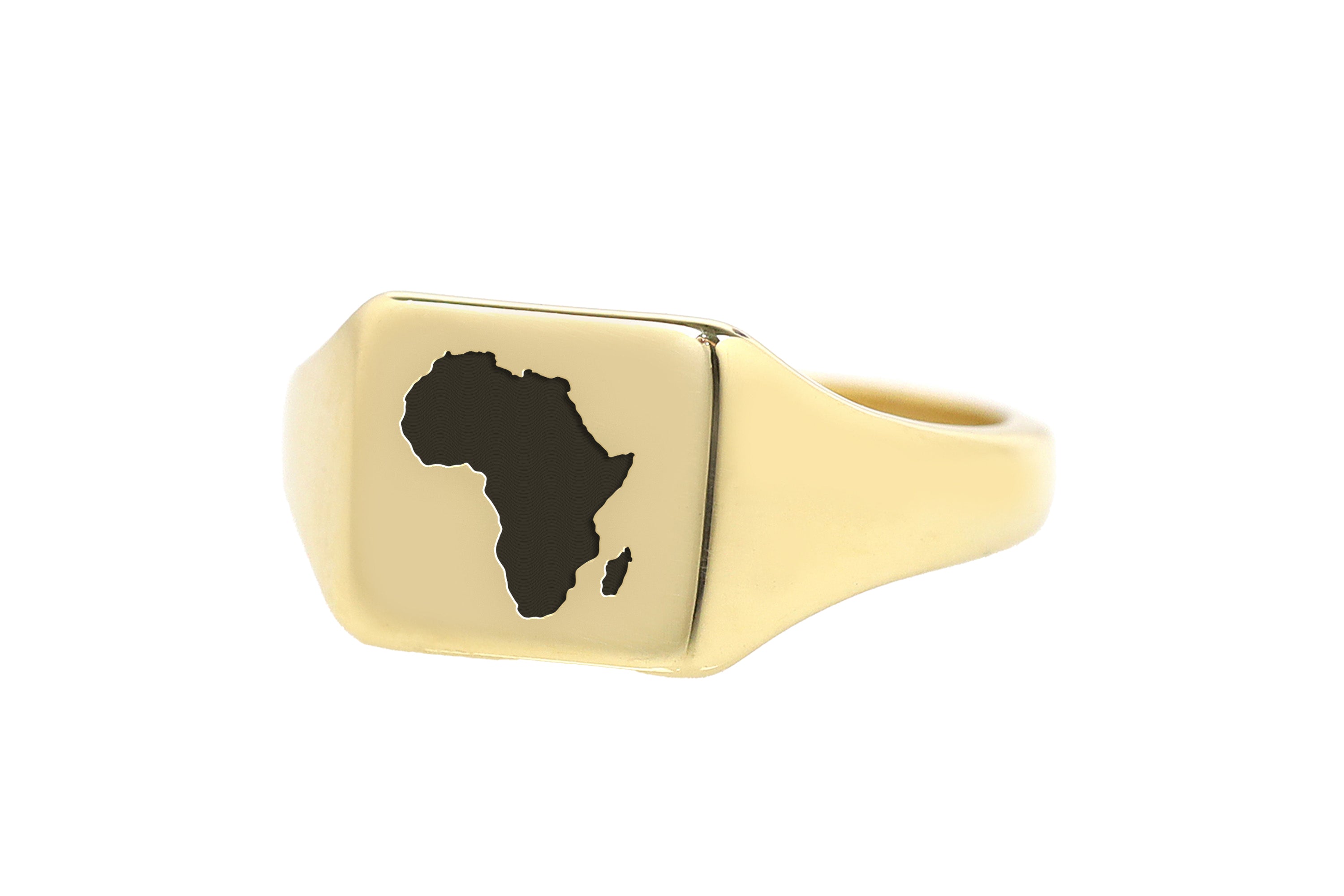 African Map Signet Ring