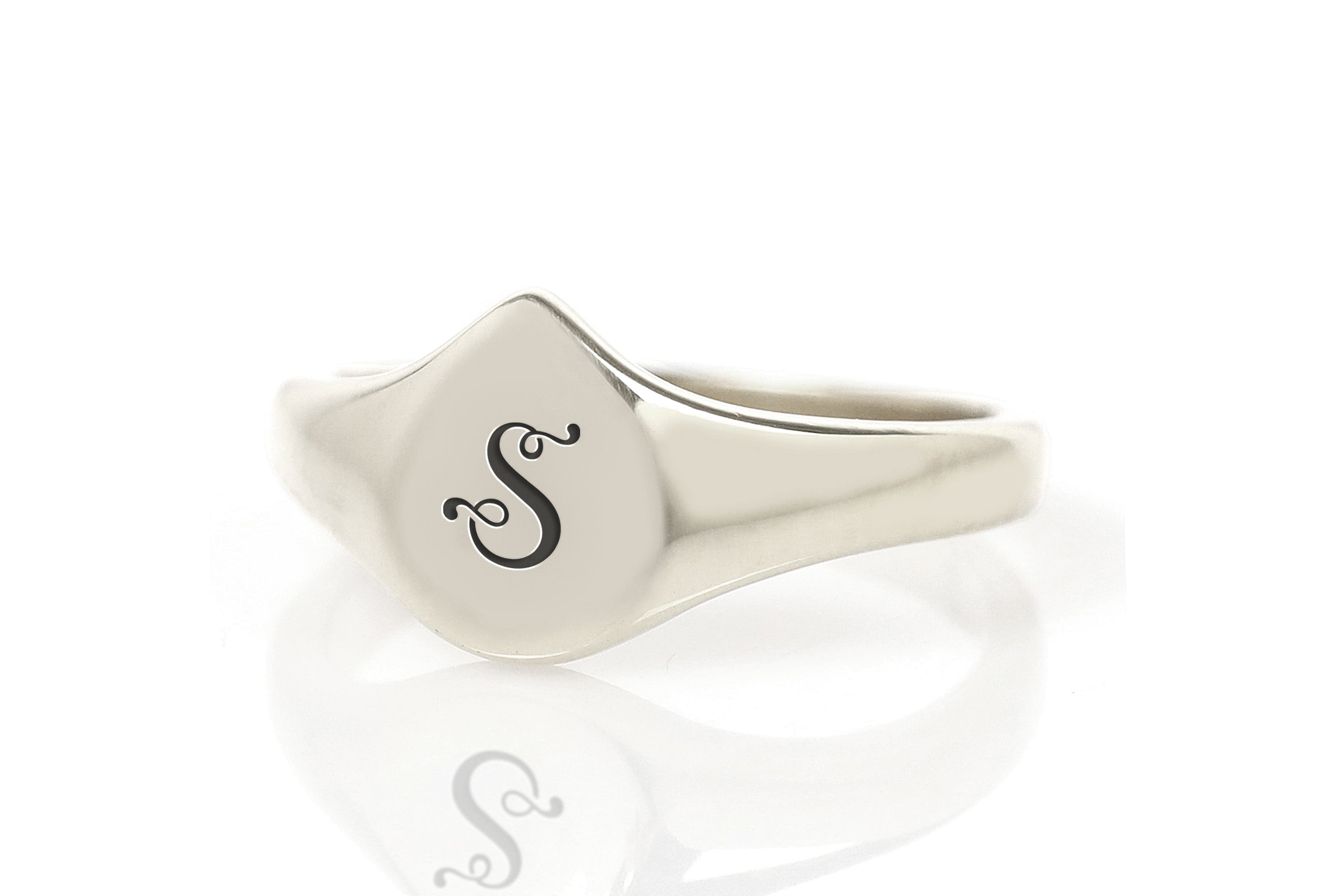 Engraved Vintage Letter Ring