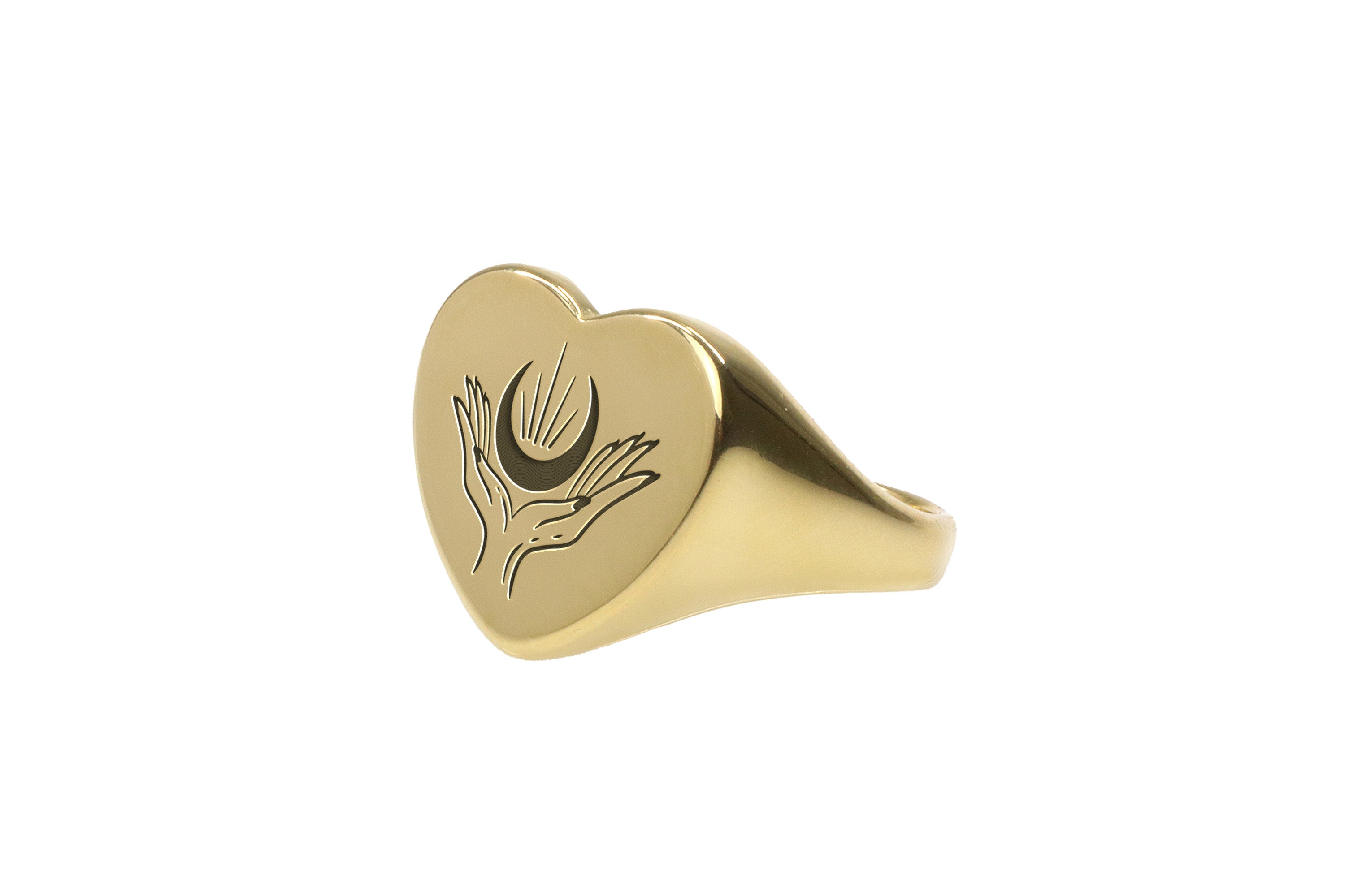 Gold Moon Signet Ring