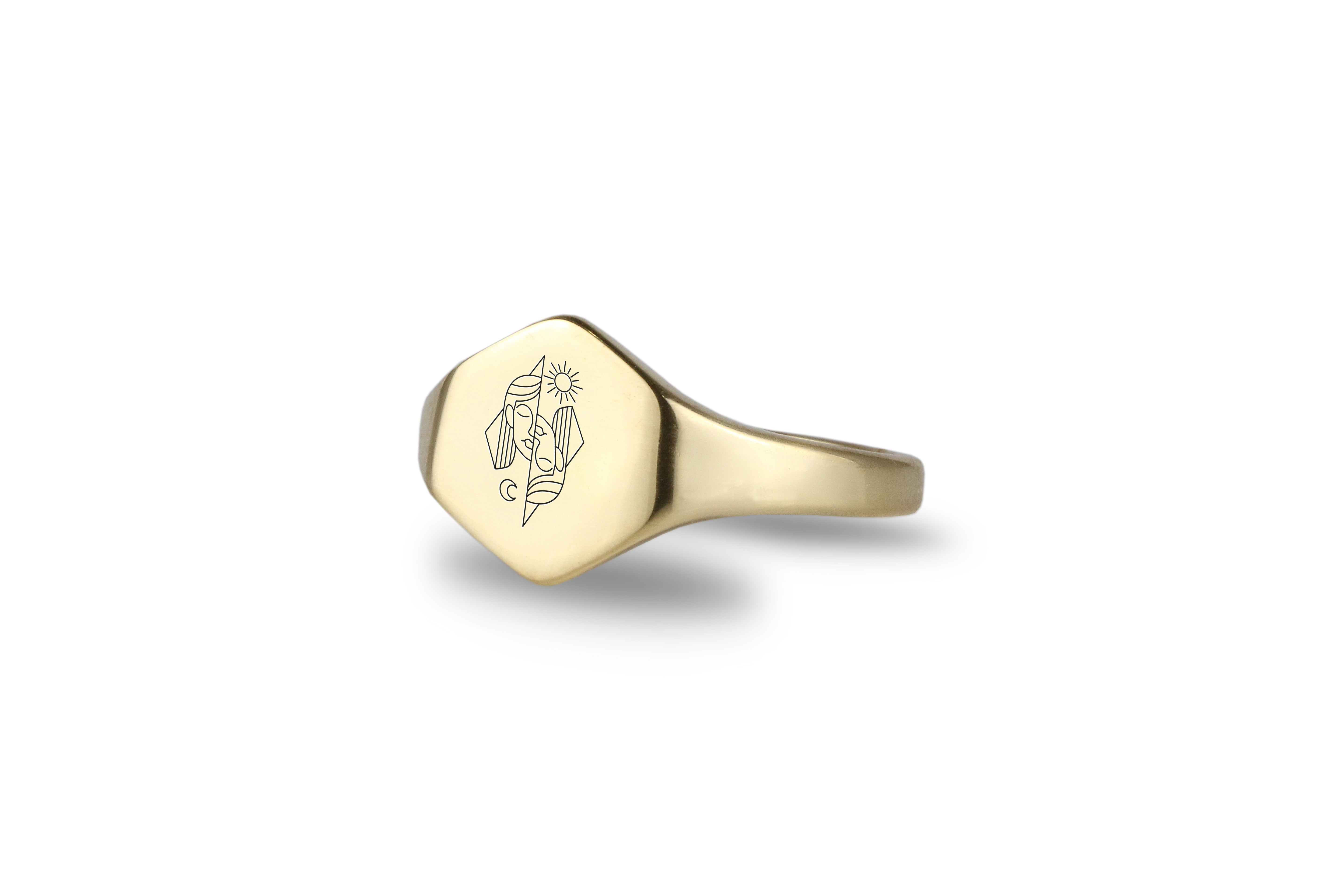 Virgo Zodiac Engraved Ring