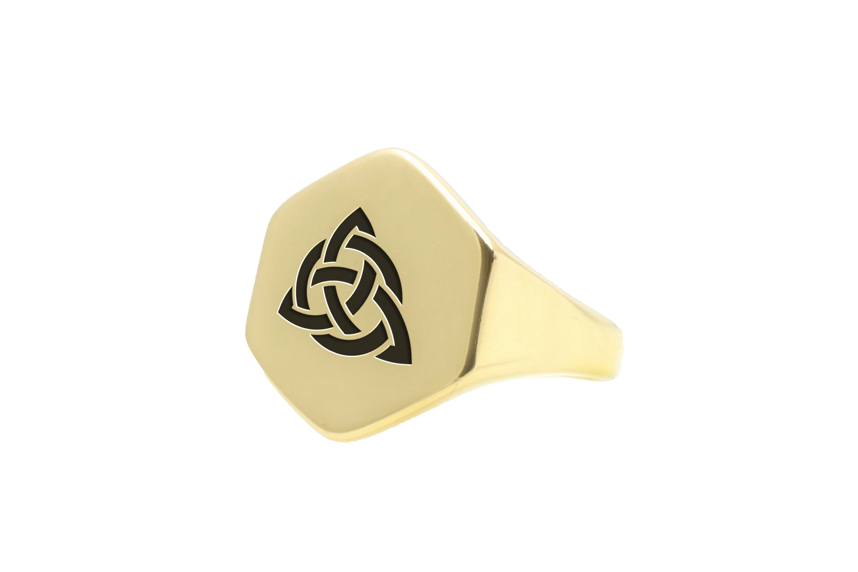 14k Gold Trinity Signet Ring