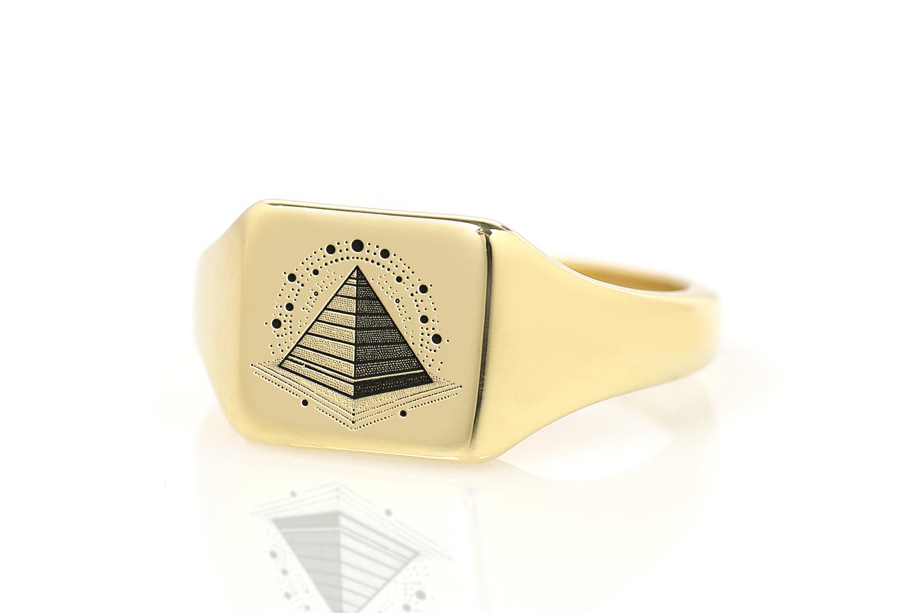 Engraved Pyramid Ring