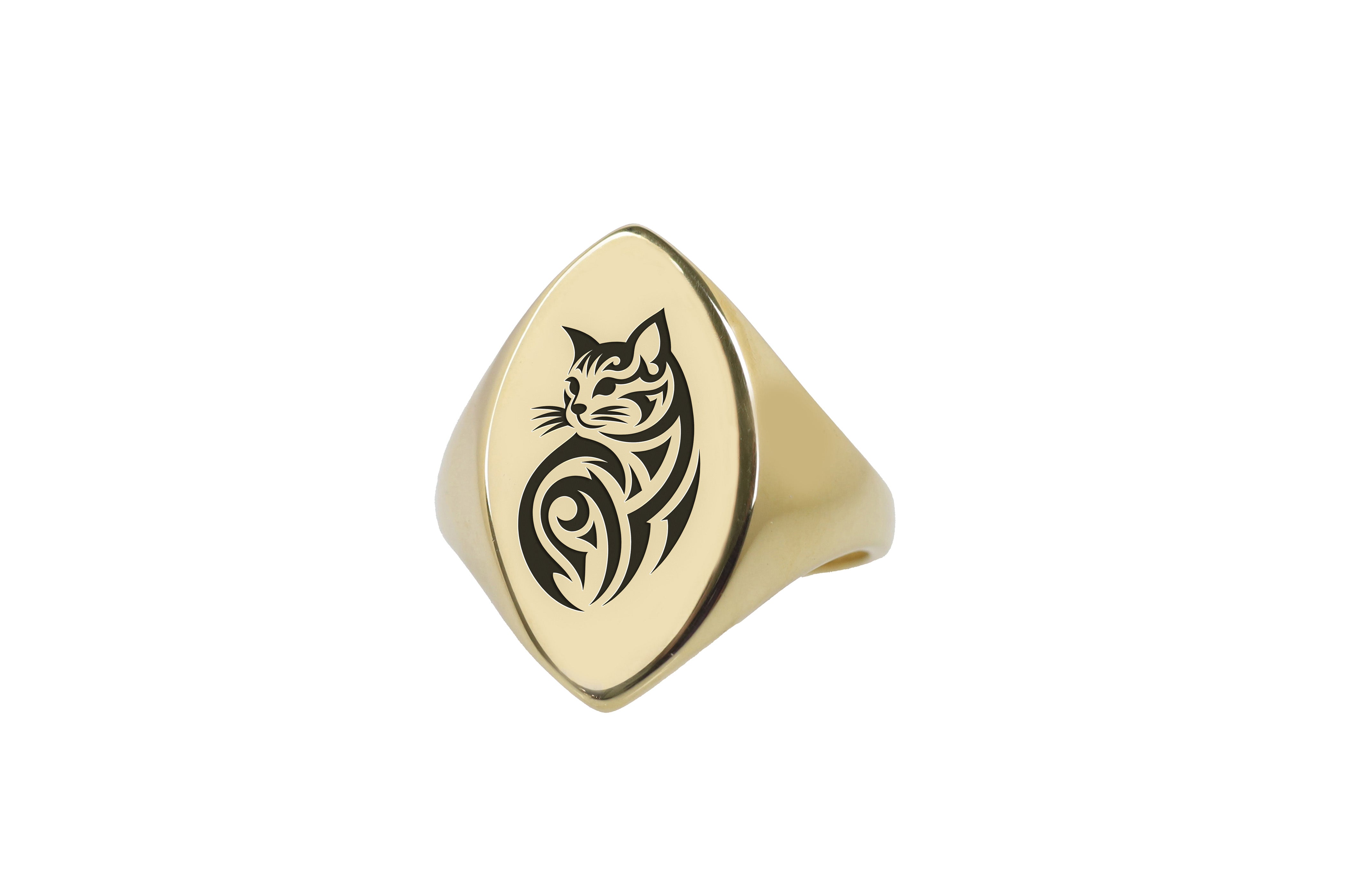 Engraved Cat Ring