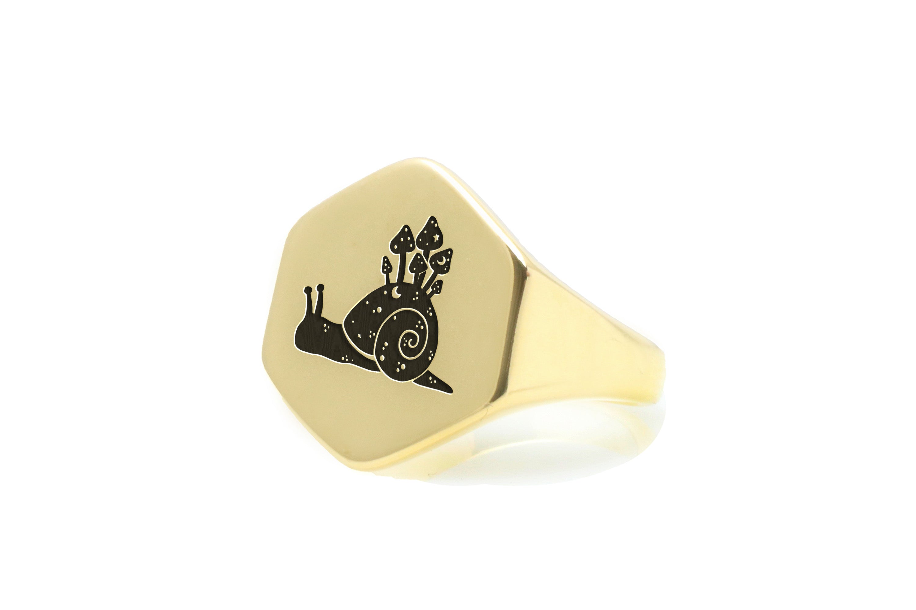 Personalized Snail Signet Ring