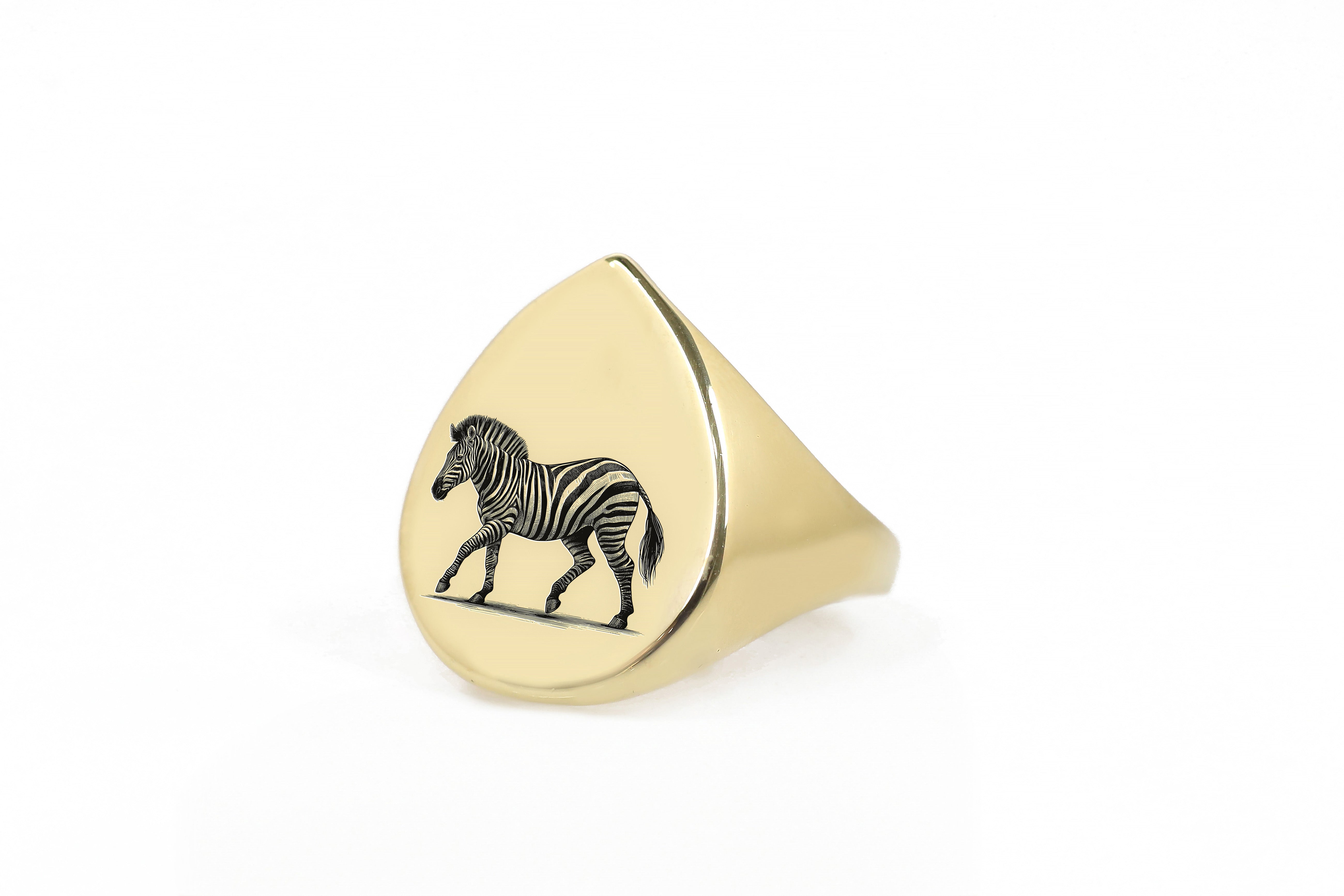 Hand Sketch Zebra Ring