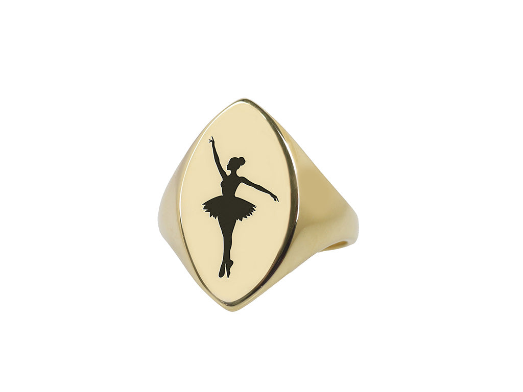 14k Gold Ballet Signet Ring