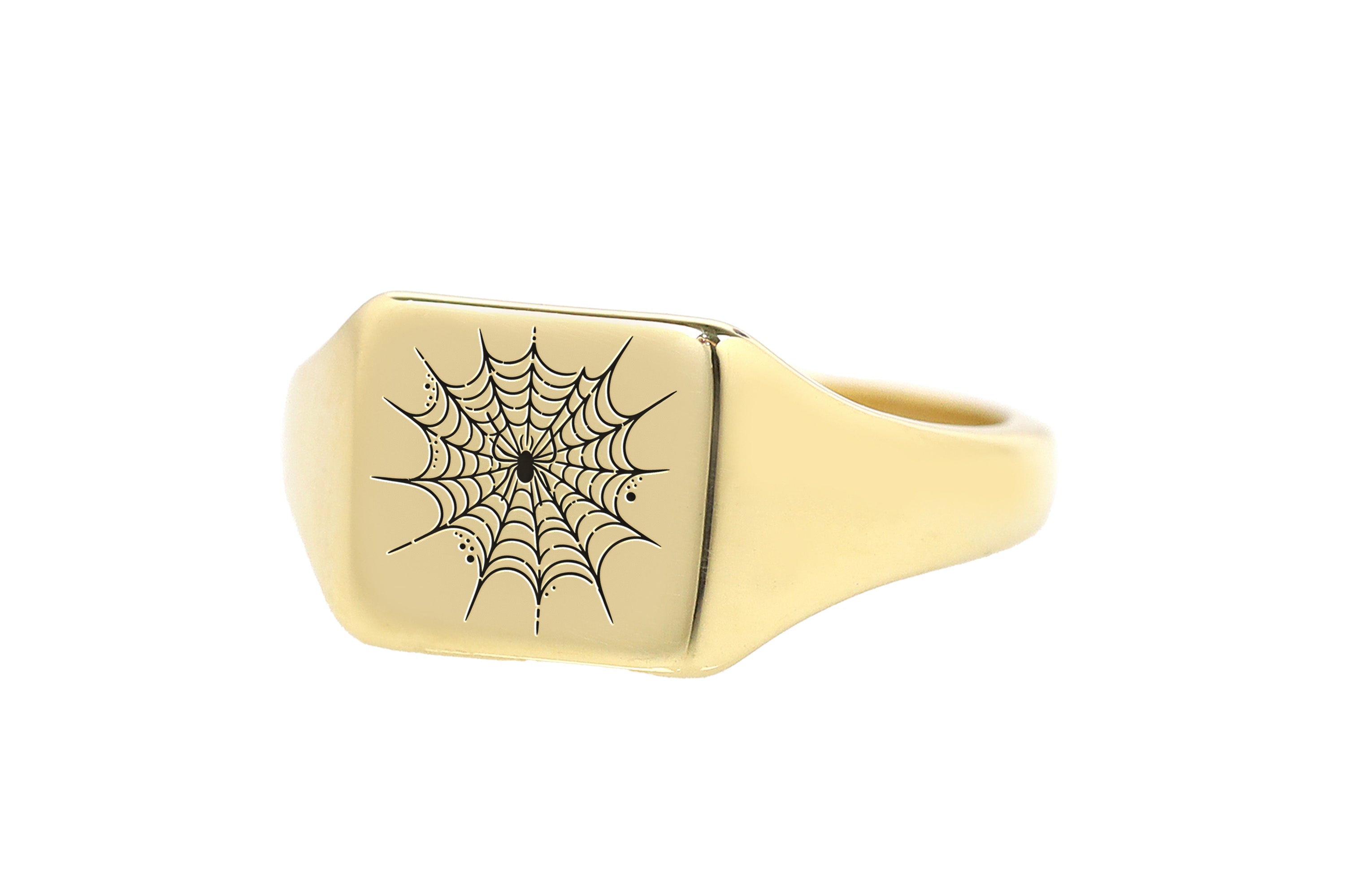 Spider Cobweb Engraving Ring