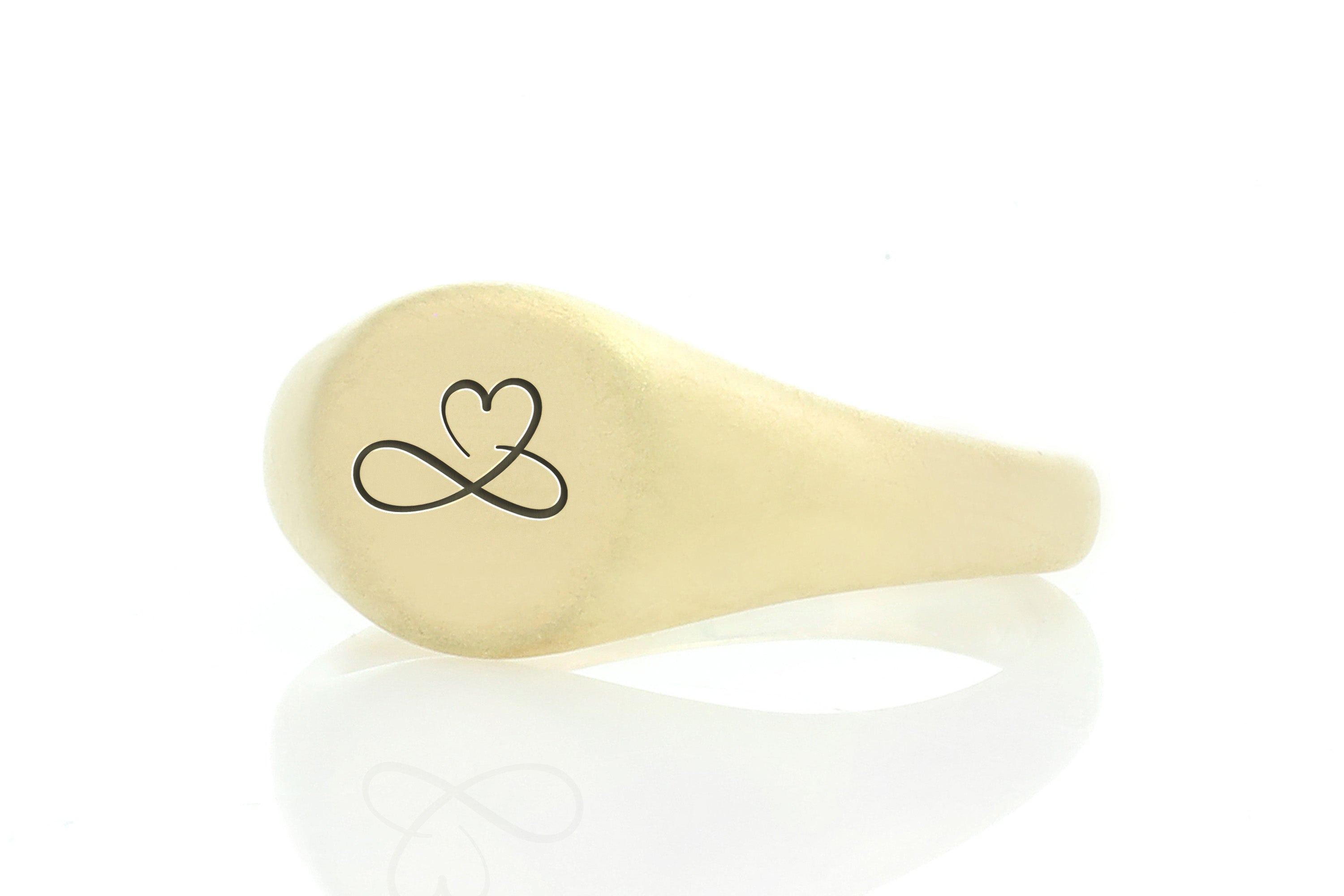 Heart Infinity Gold Signet Ring