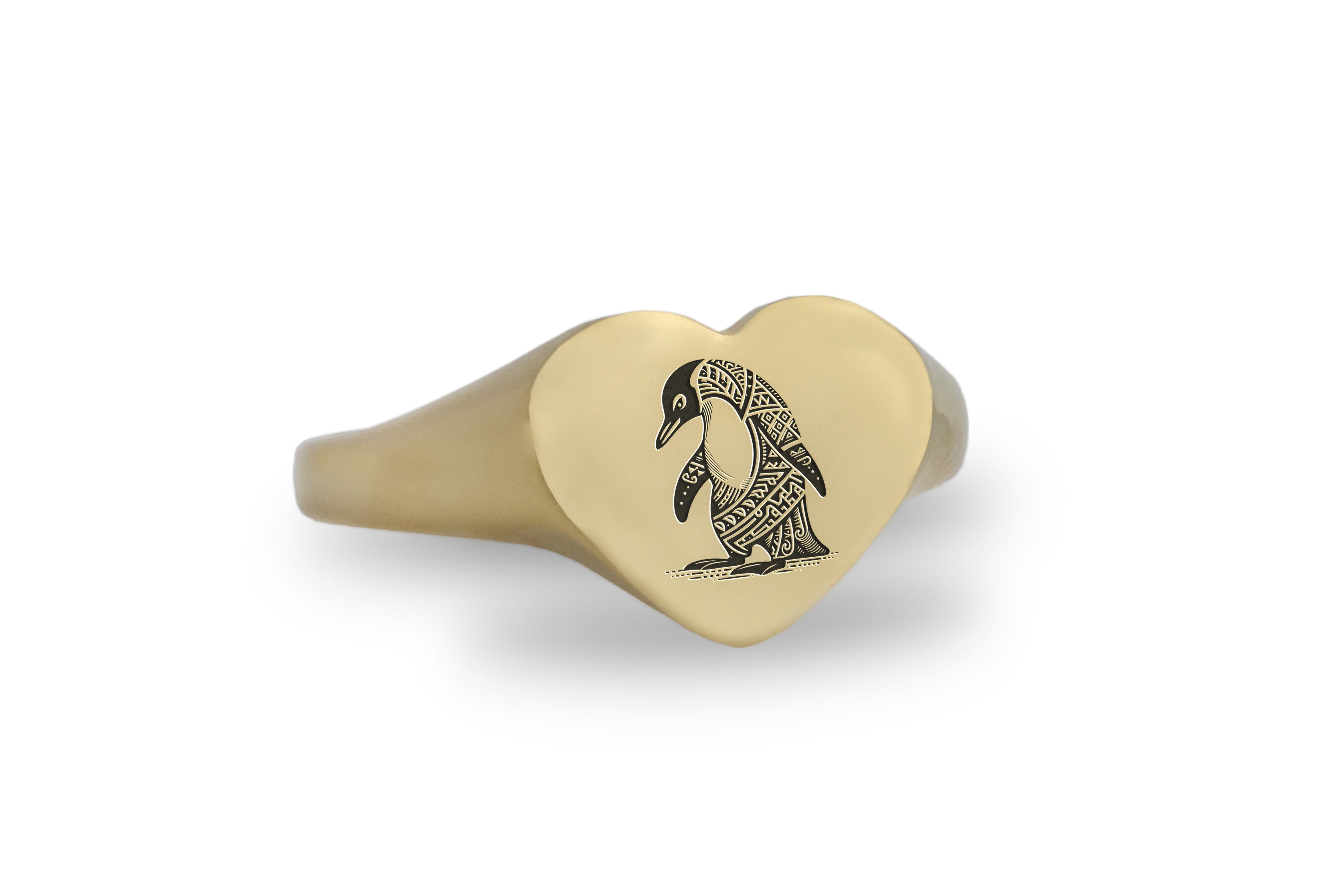 Tribal Penguin Engraved Ring