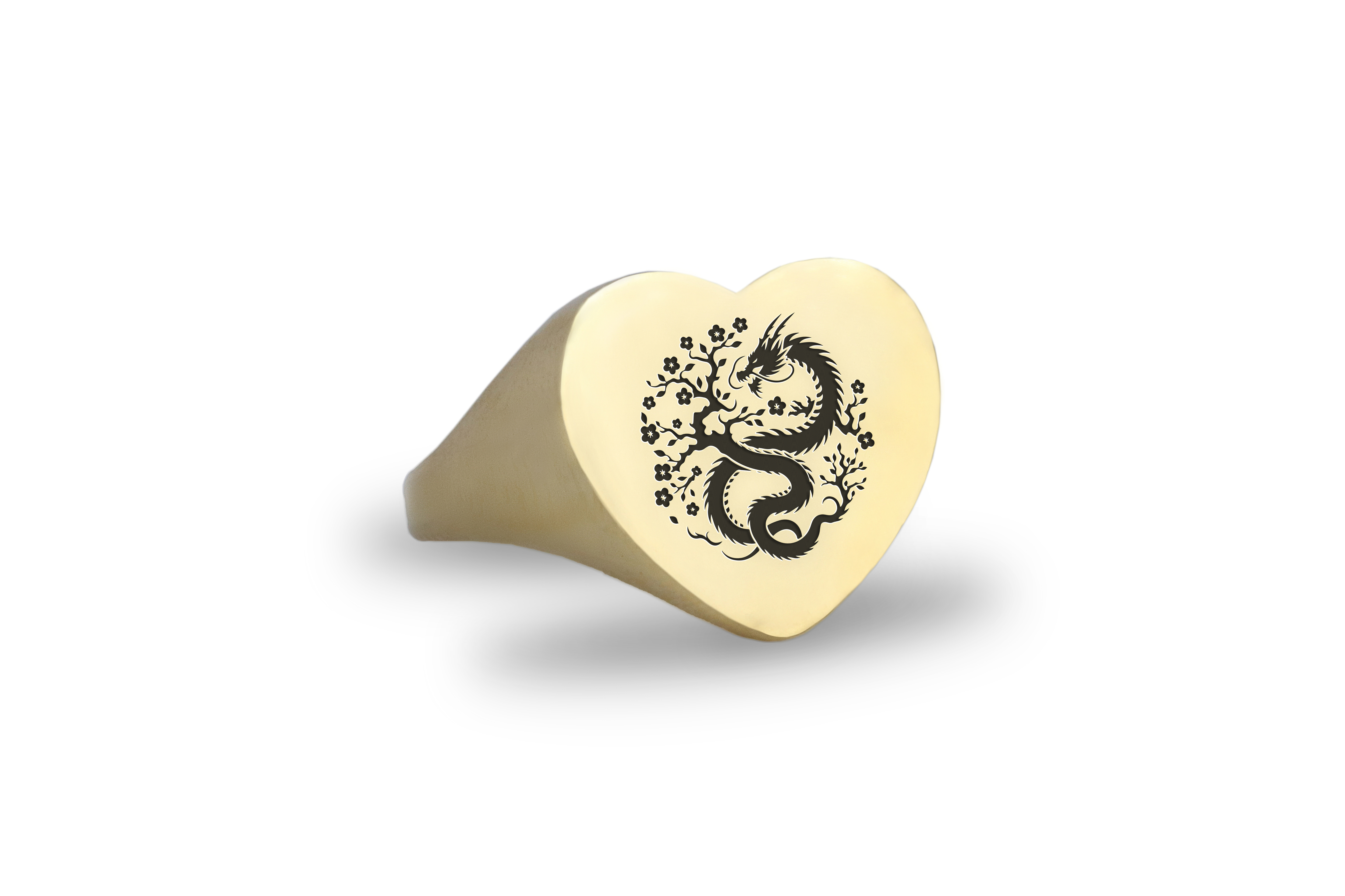 14k Gold Dragon Signet Ring