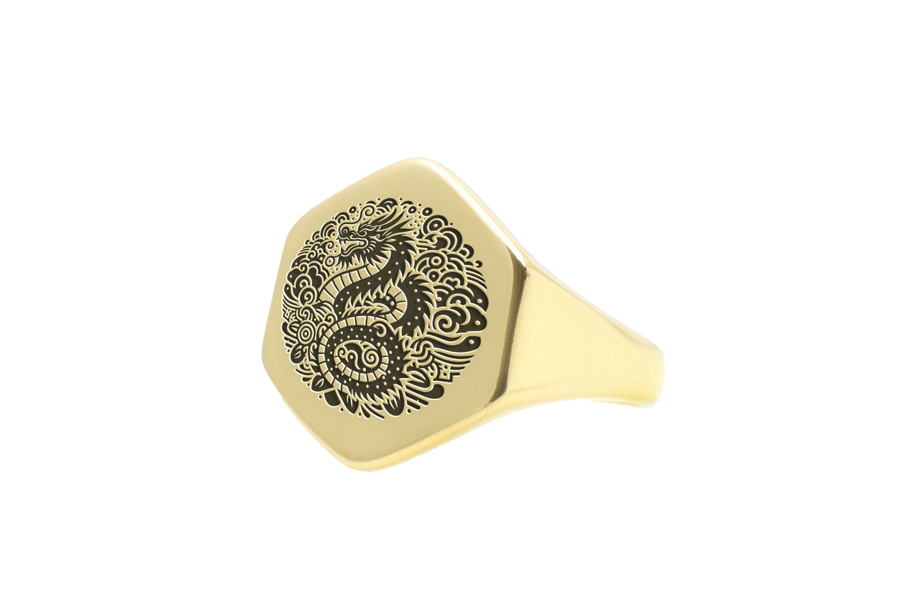 24k Gold Japanese Dragon Ring