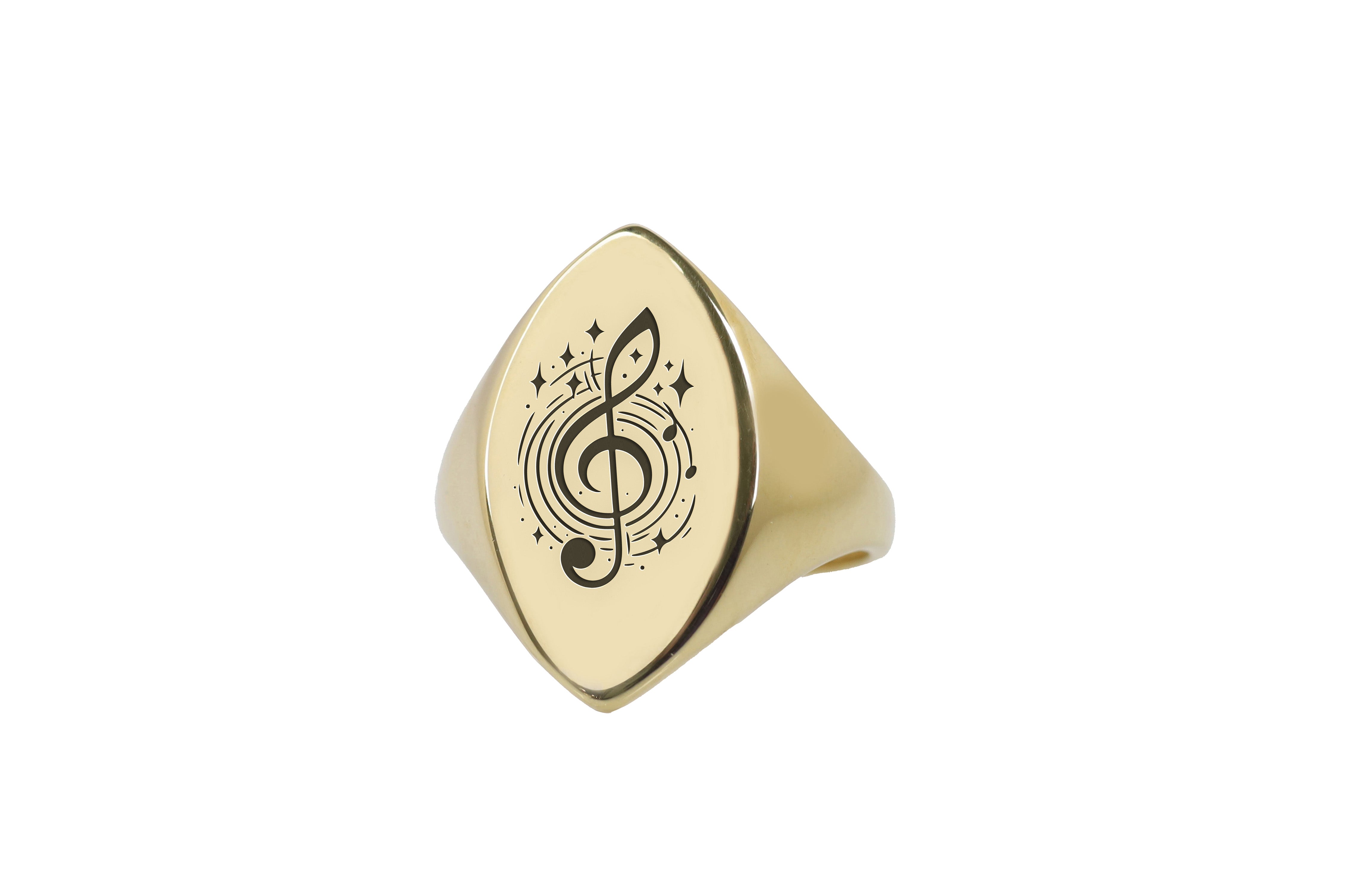 Engraved Treble Clef Ring